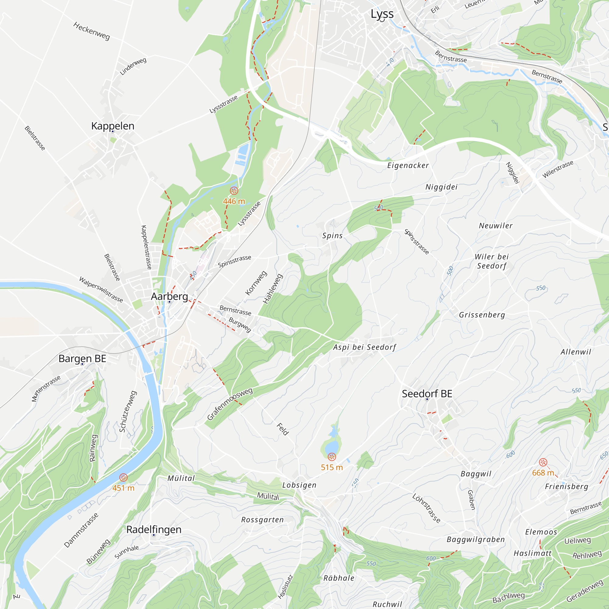 Waldhütte Burgergemeinde Aarberg map