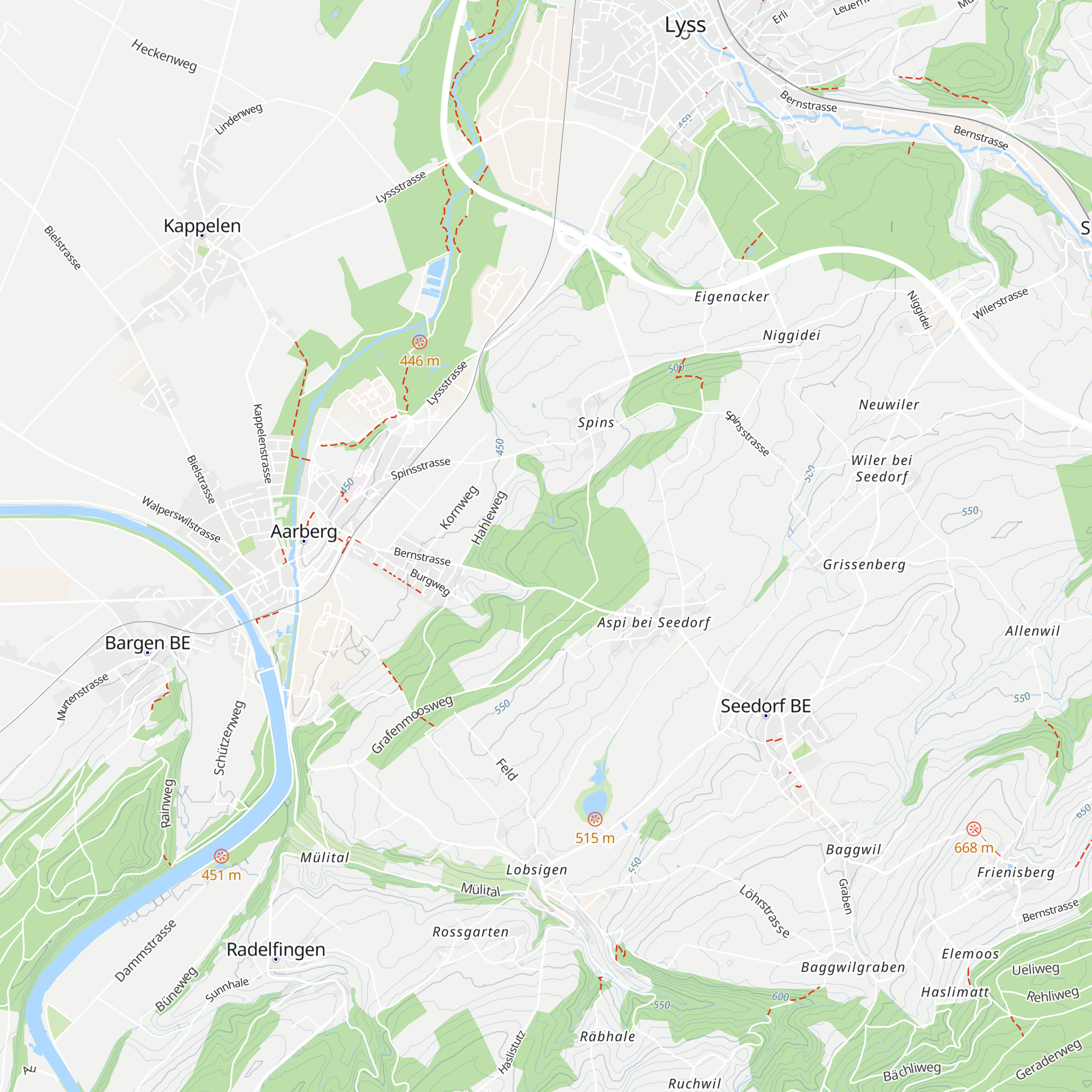 Waldhütte Burgergemeinde Aarberg map