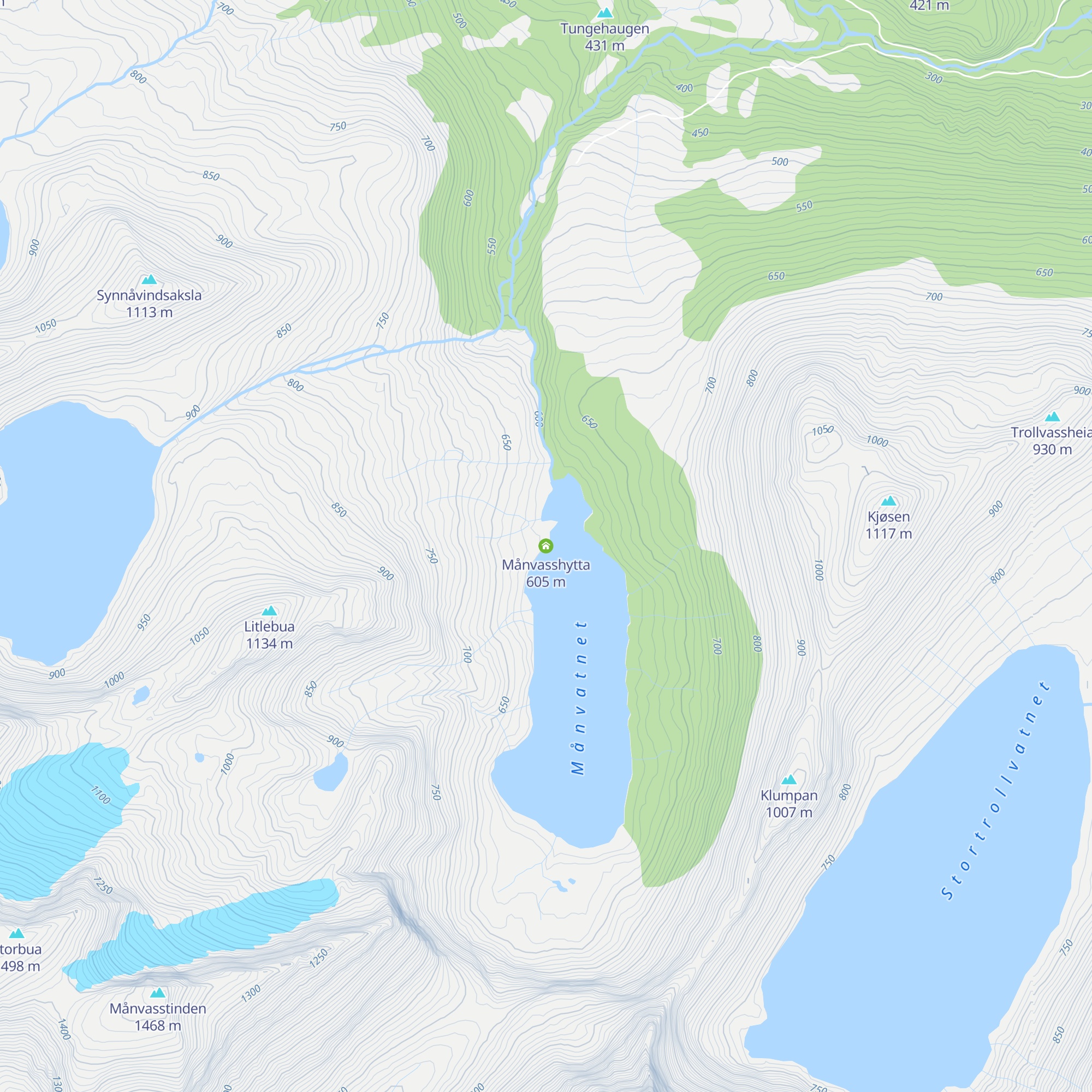 Månvasshytta map