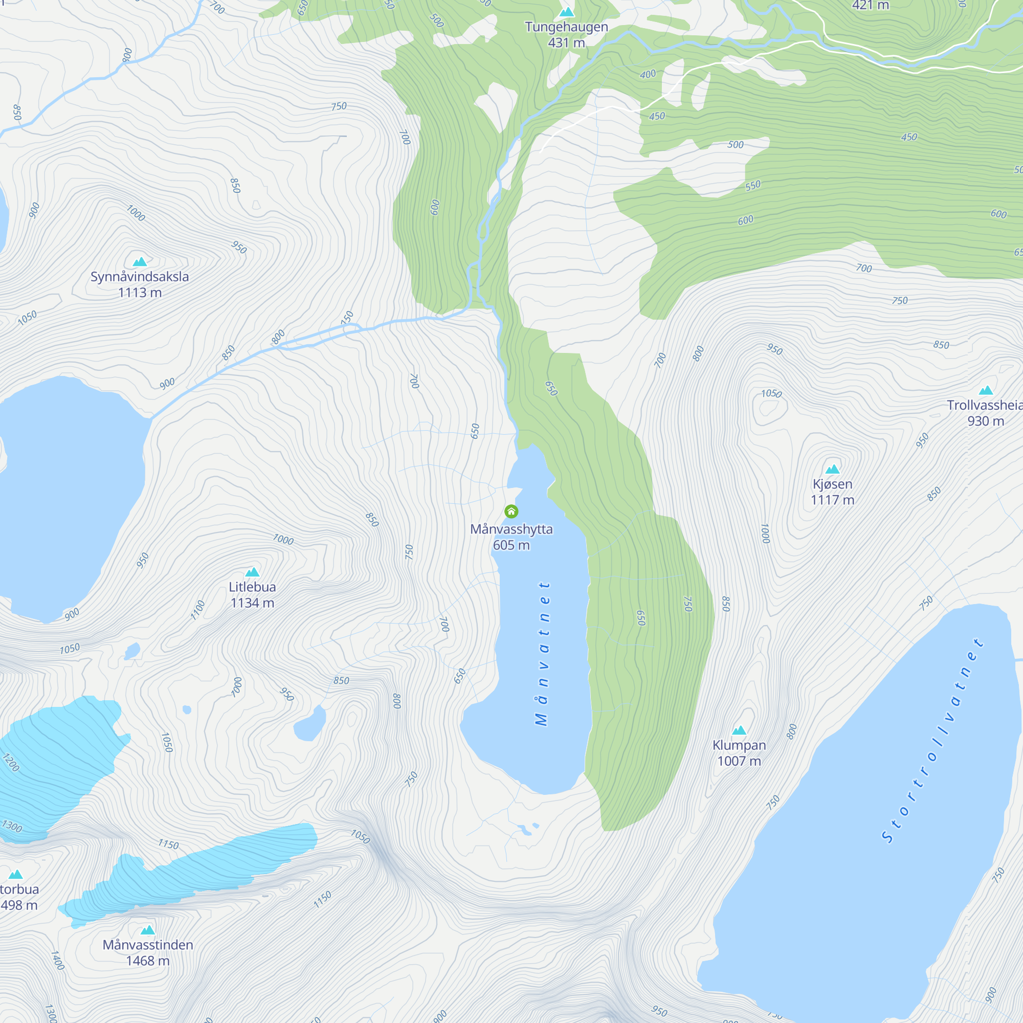 Månvasshytta map