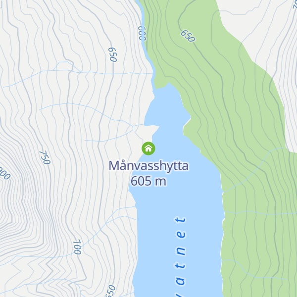 Map of Månvasshytta