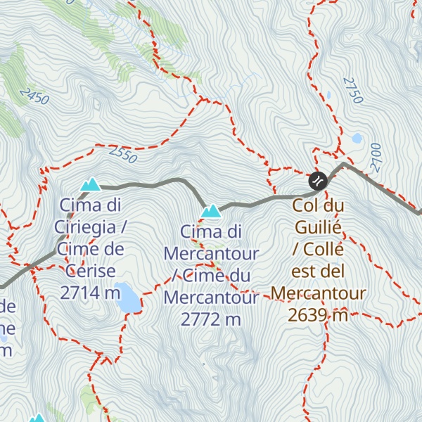 Map of Cima di Mercantour / Cime du Mercantour