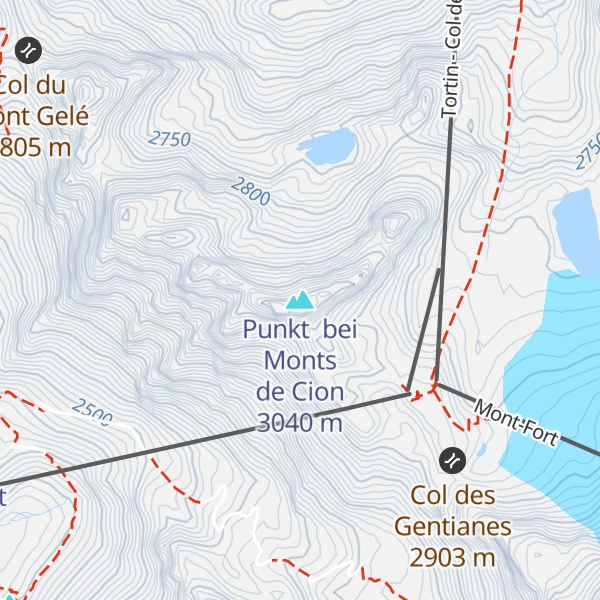 Map of Punkt  bei Monts de Cion