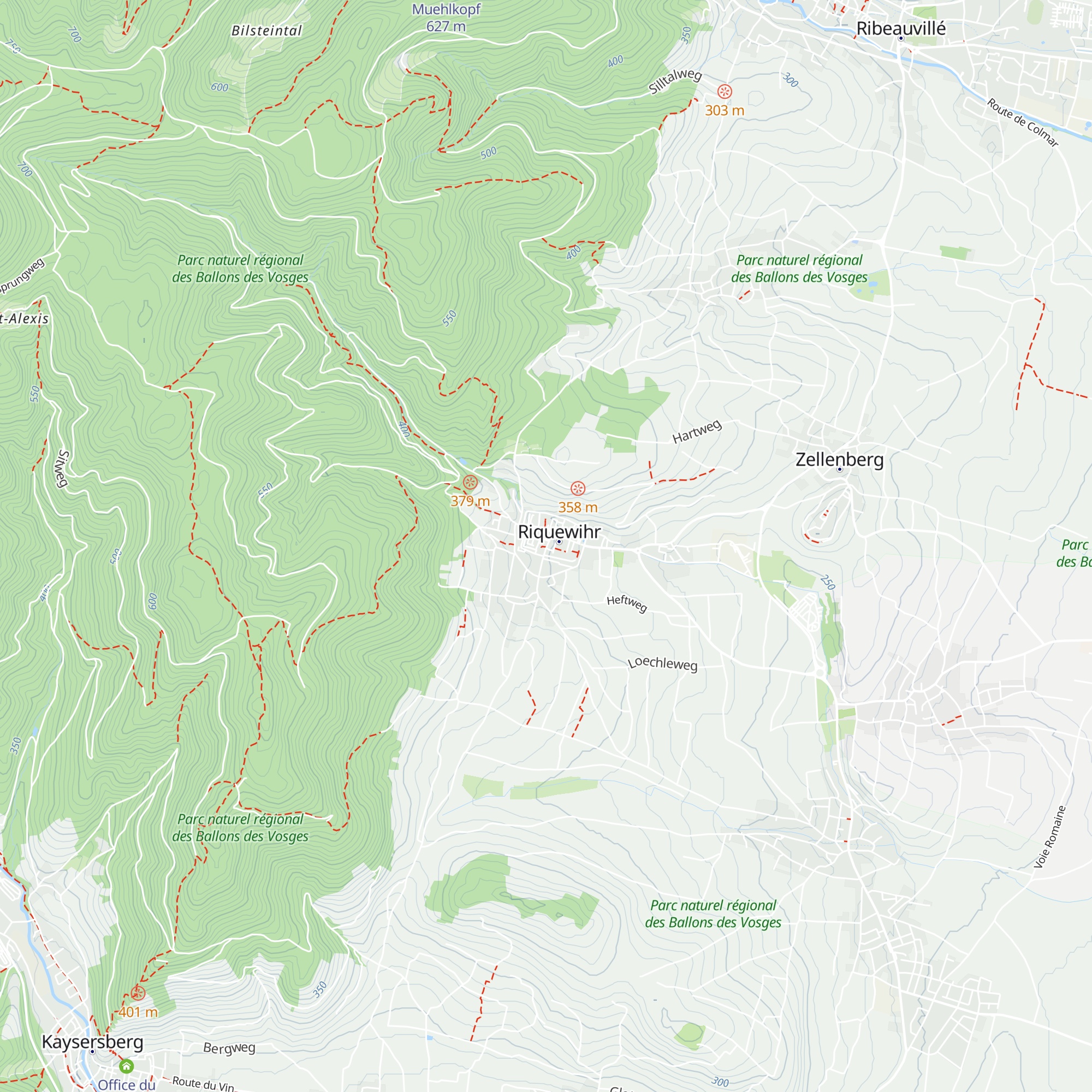 Gîtes Riquewihr map