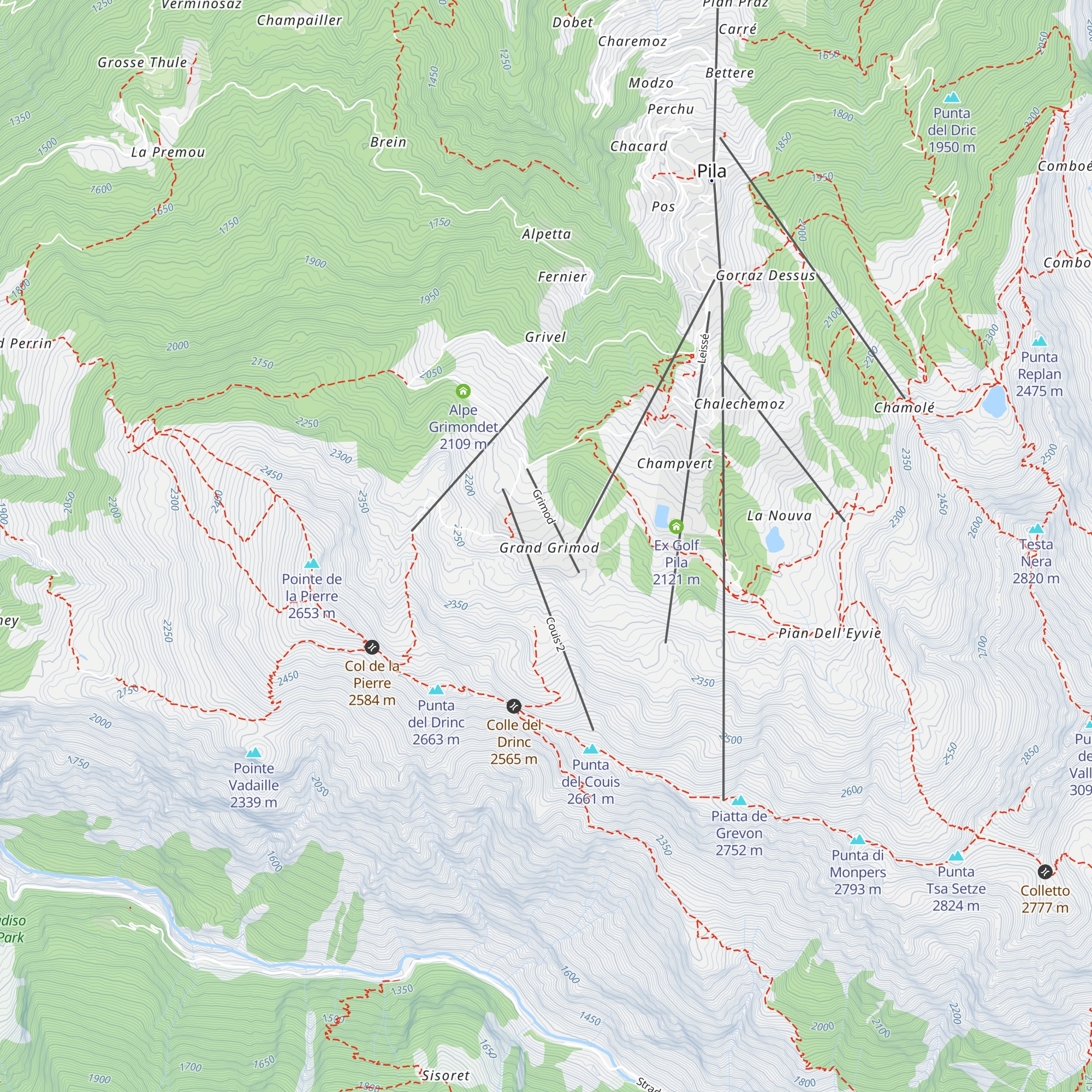 Alpe Grand Grimond map