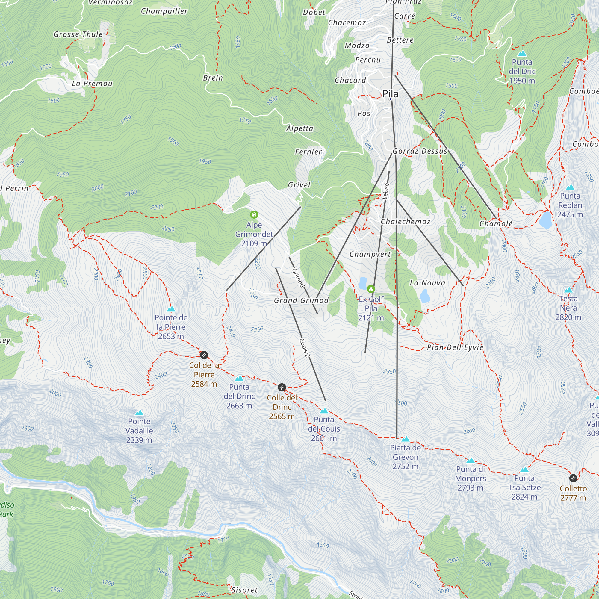 Alpe Grand Grimond map