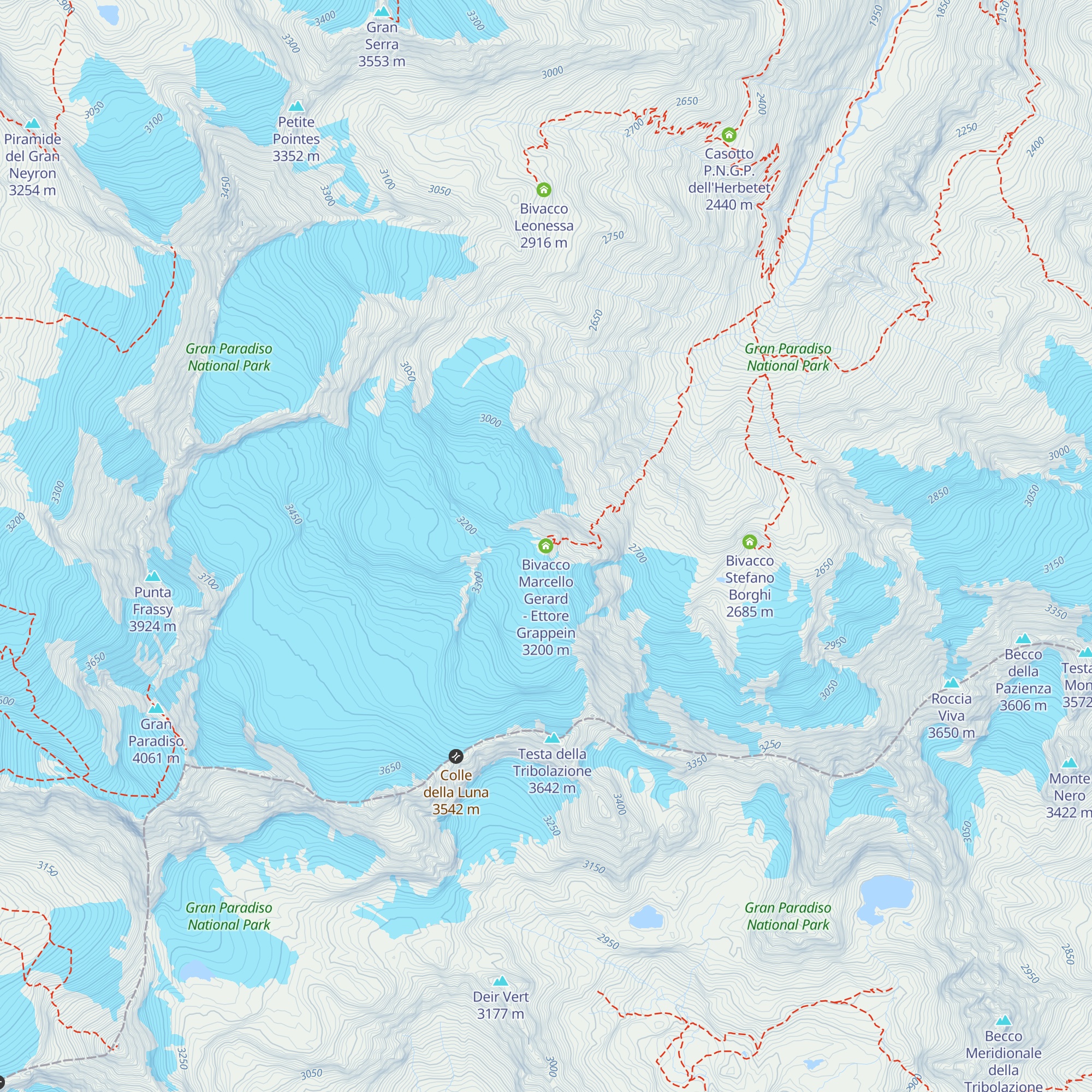 Bivacco Marcello Gerard - Ettore Grappein map