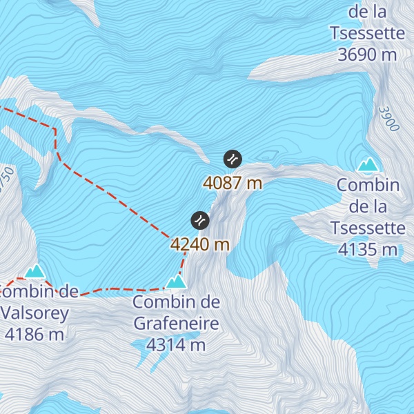 Map of Aiguille du Croissant