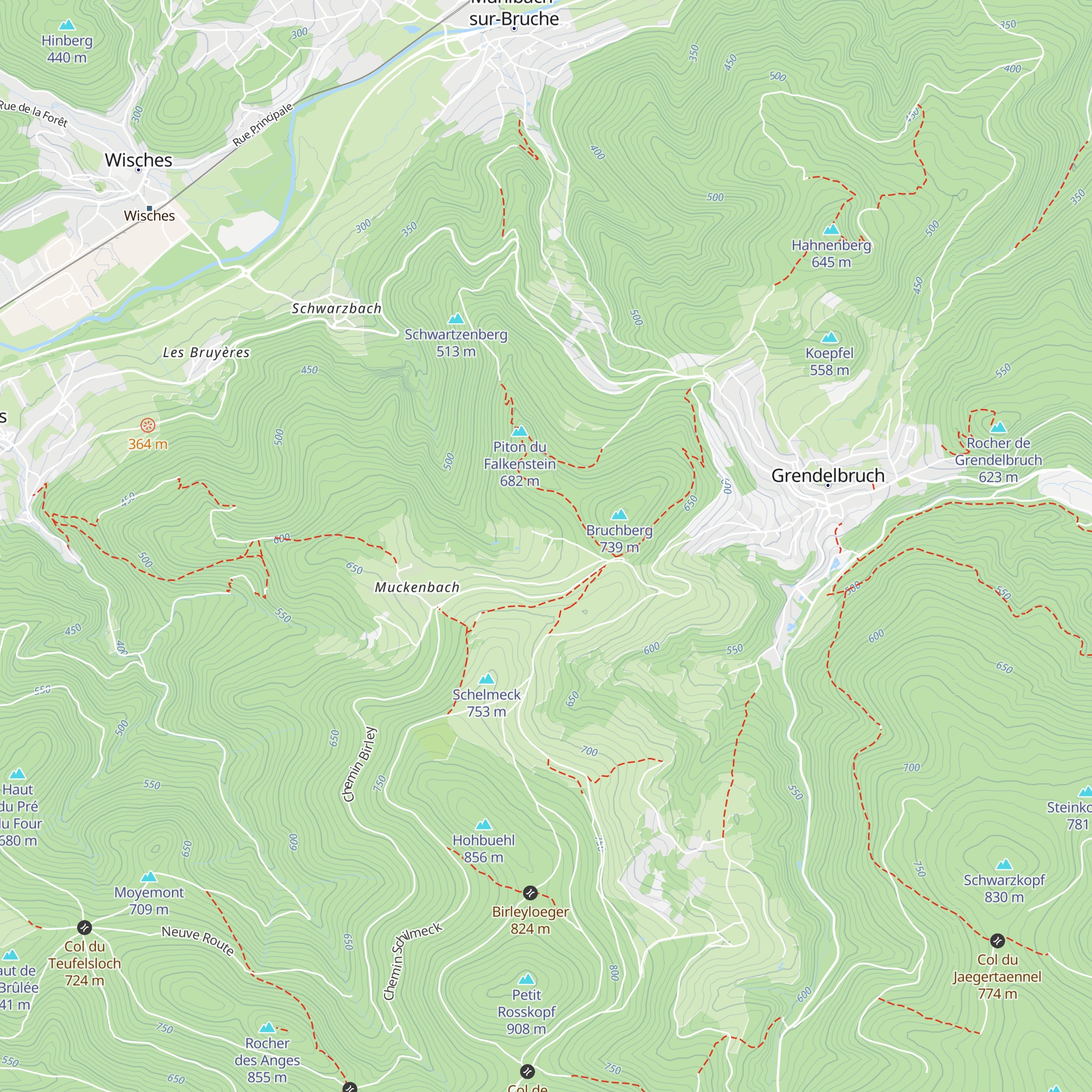 Refuge du Falkenstein map