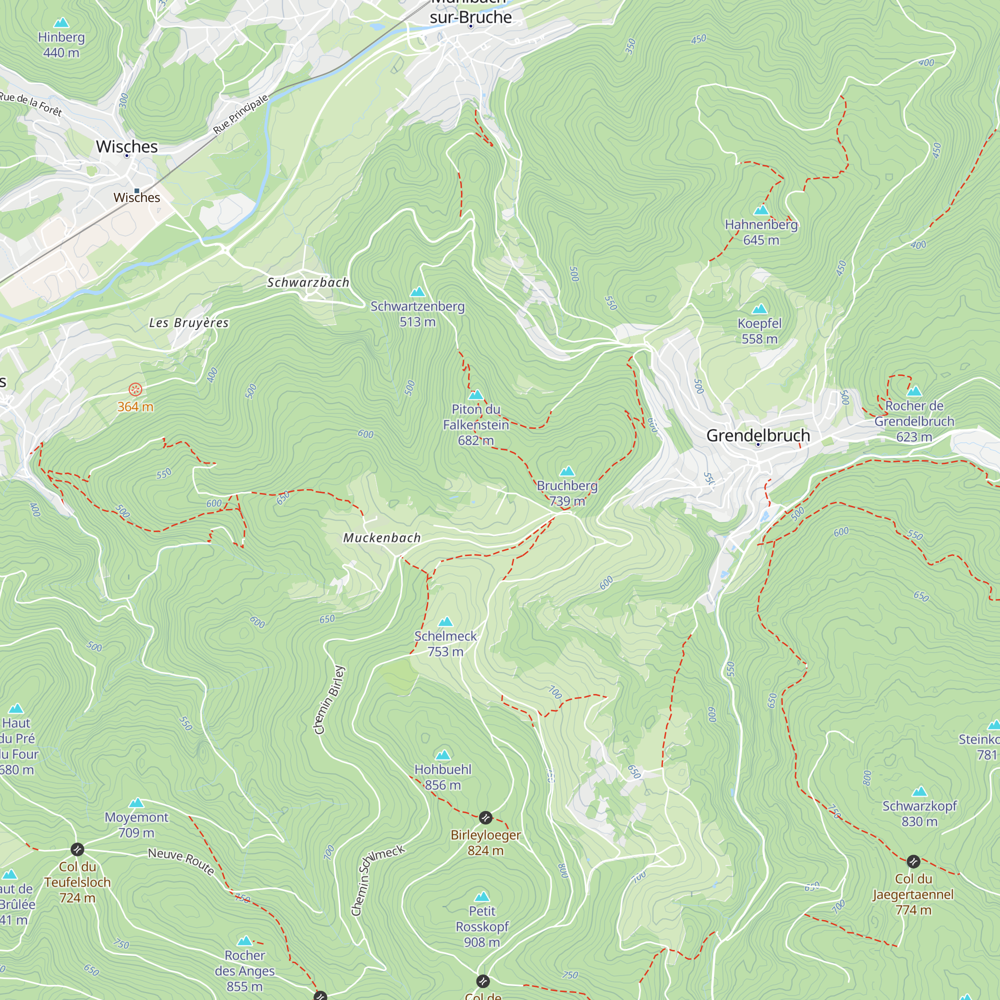 Refuge du Falkenstein map