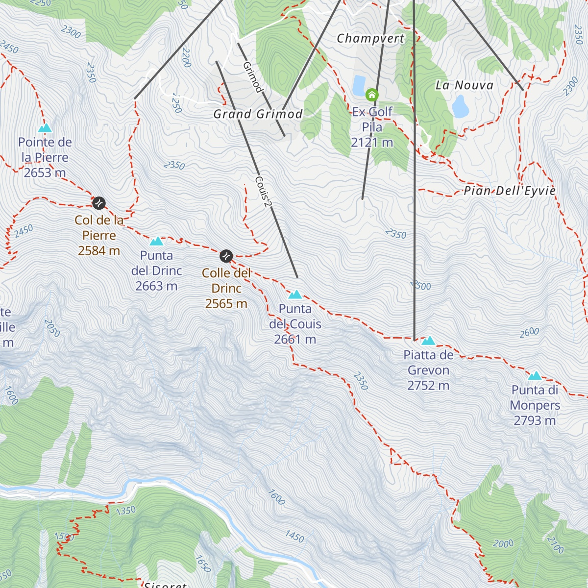 Bivacco Arno map