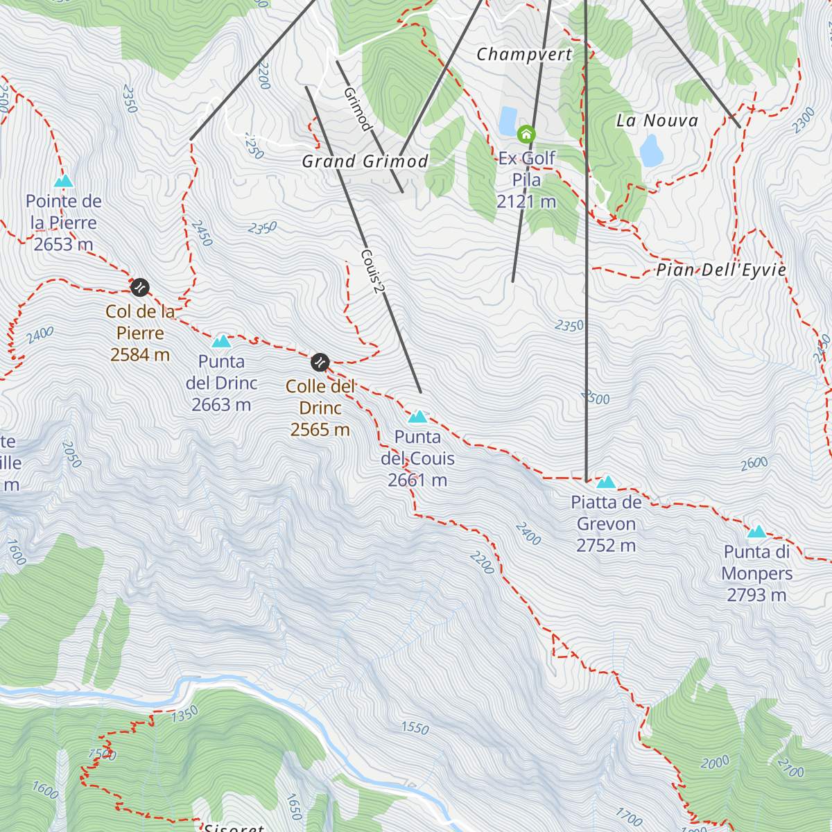 Bivacco Arno map
