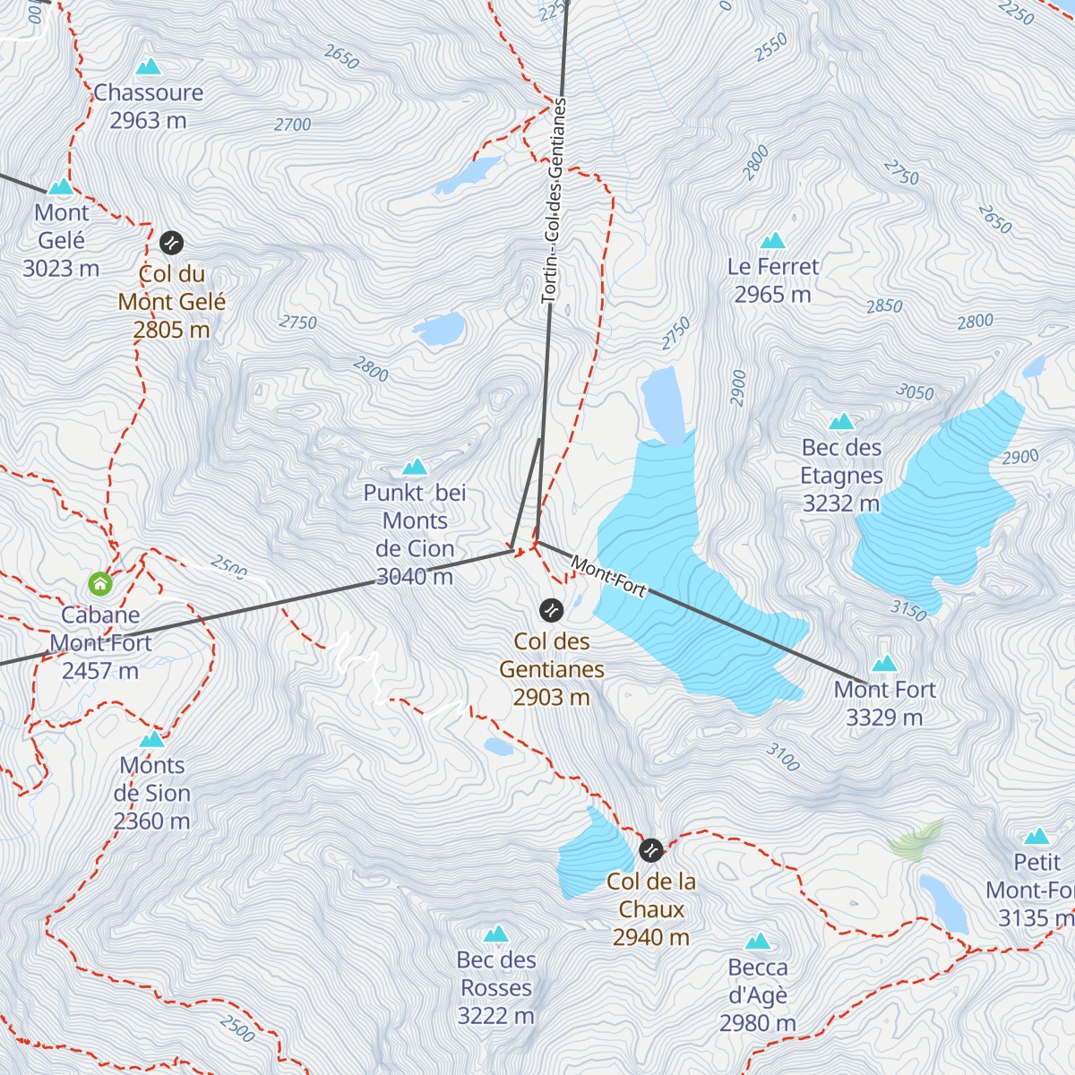 Téléphérique Mont-Fort 2 map