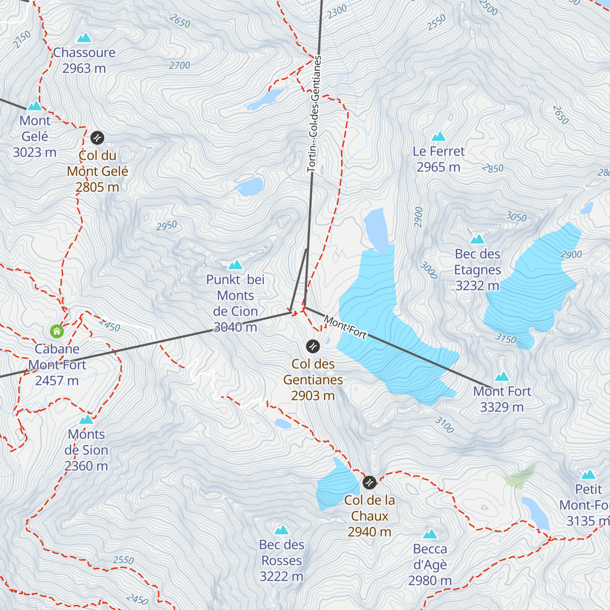 Téléphérique Mont-Fort 2 map
