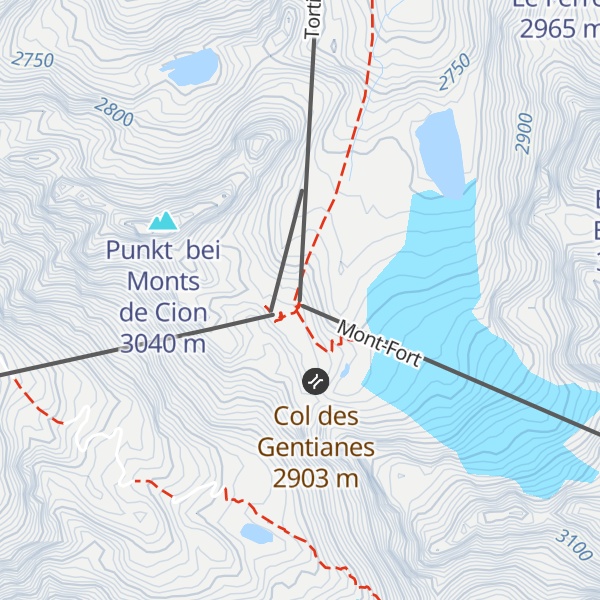Map of Téléphérique Mont-Fort 2