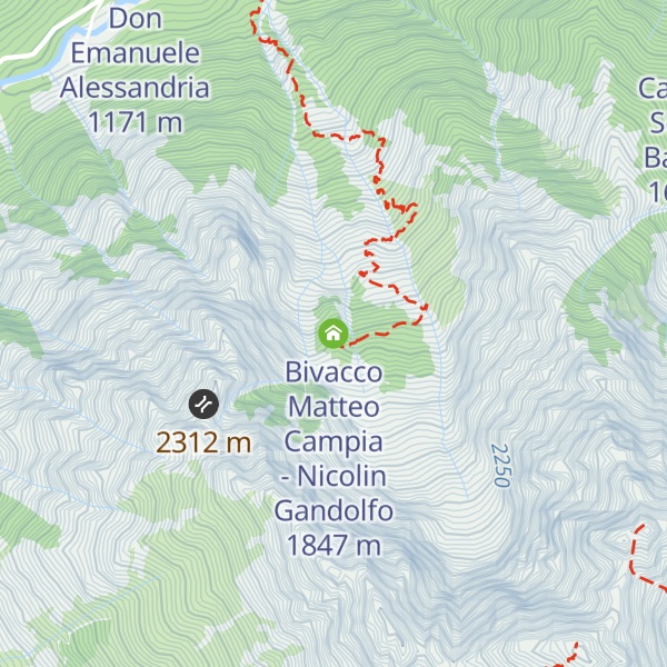 Map of Bivacco Matteo Campia - Nicolin Gandolfo