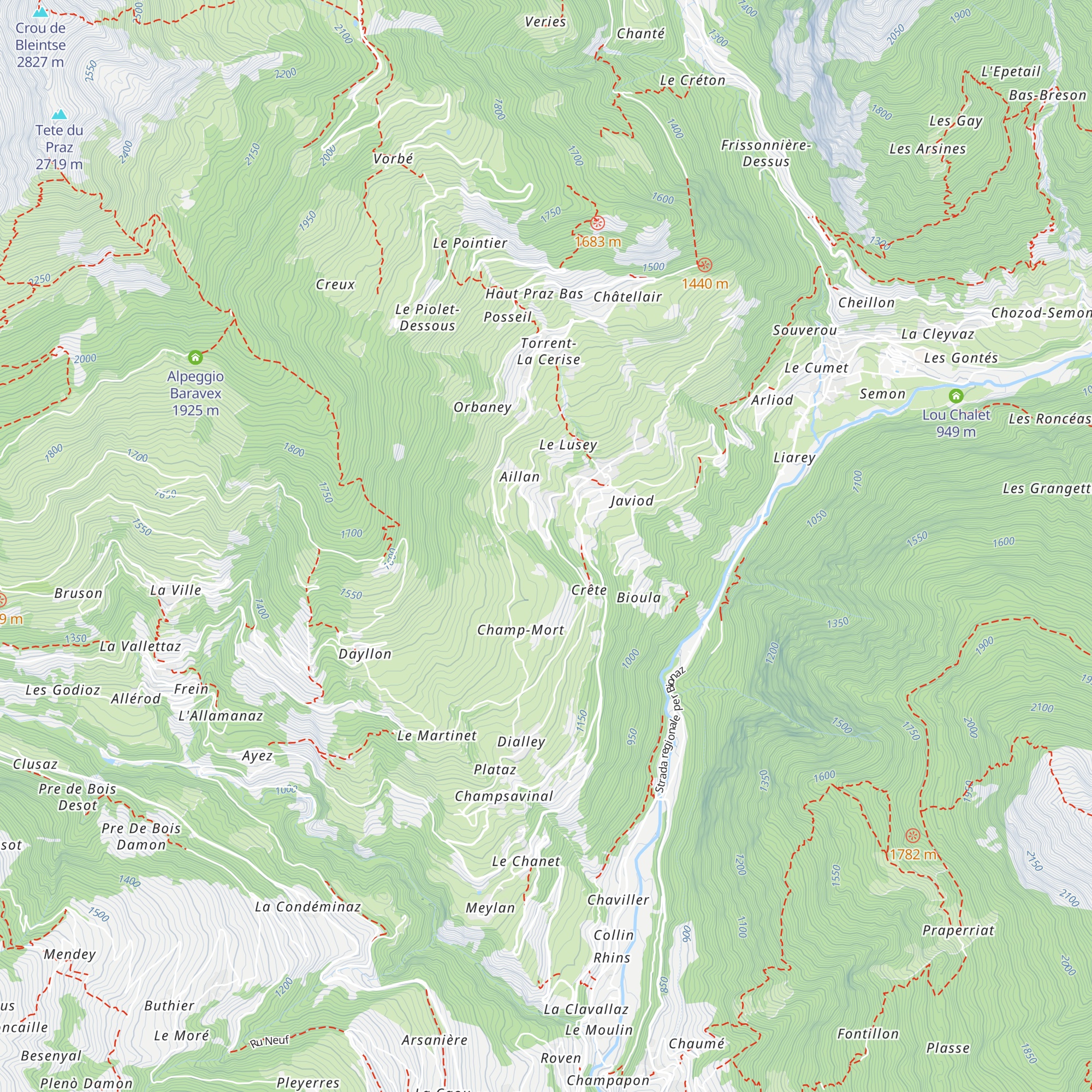 Casa Alpina Notre Abri map