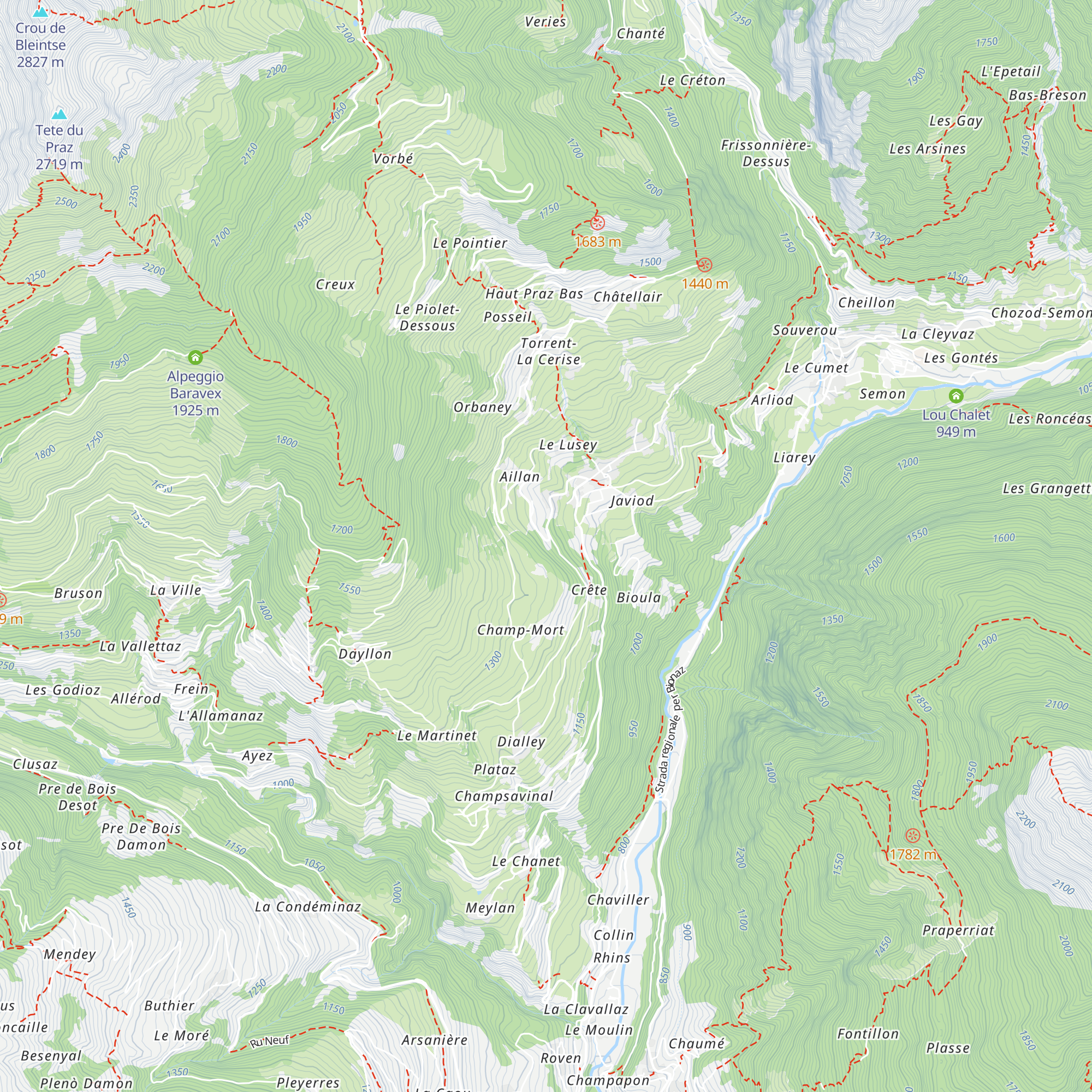 Casa Alpina Notre Abri map