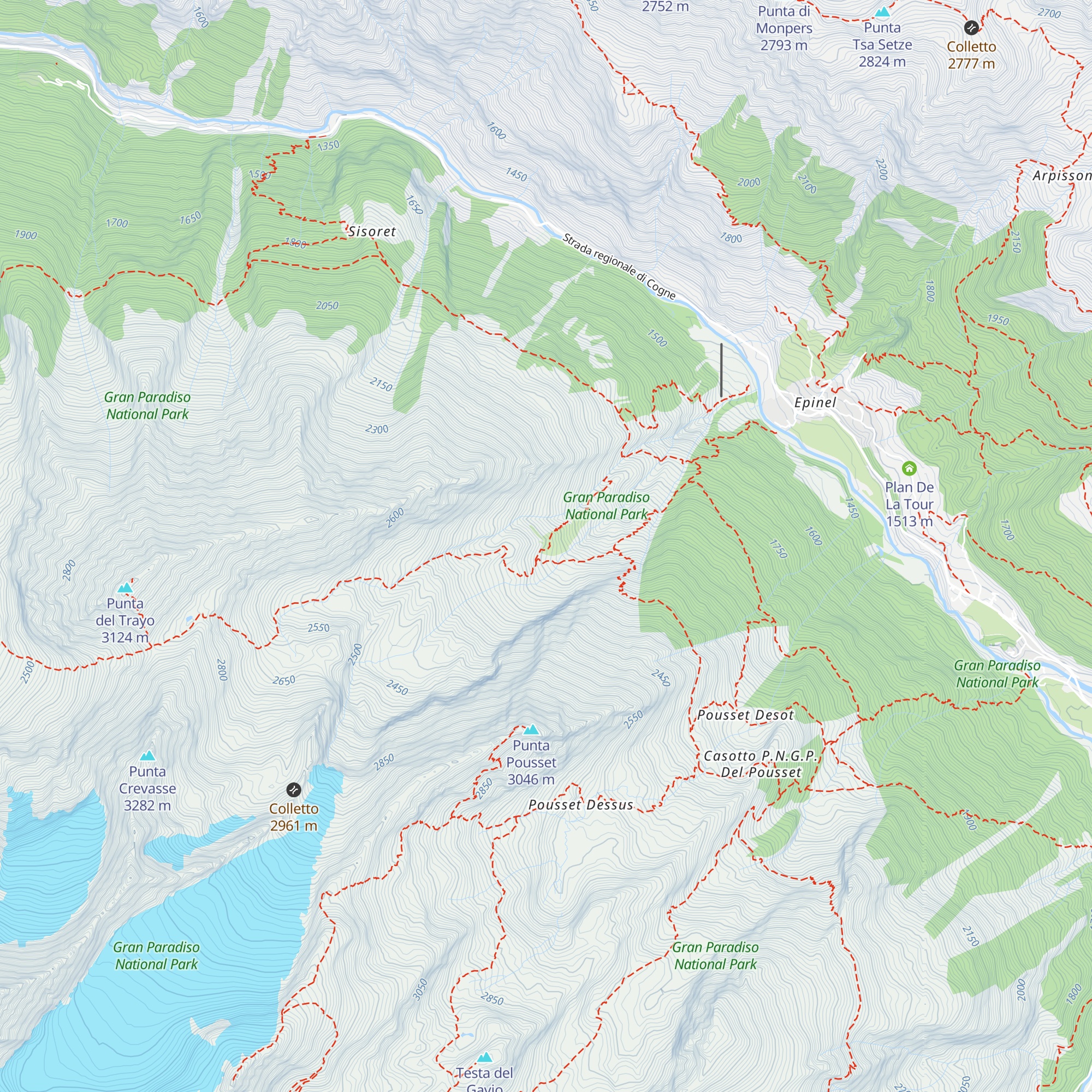 Lou Mayèn de Léne map