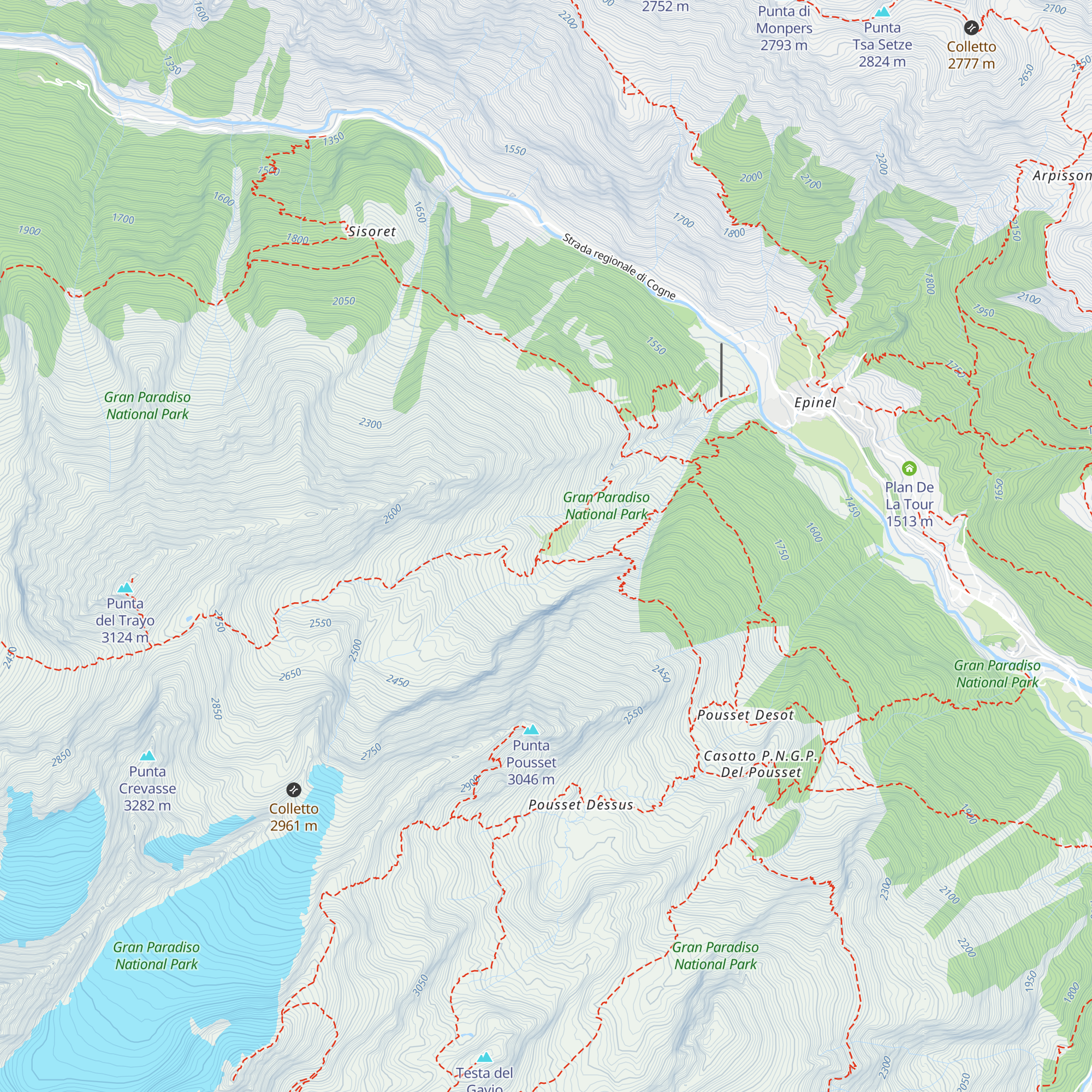 Lou Mayèn de Léne map