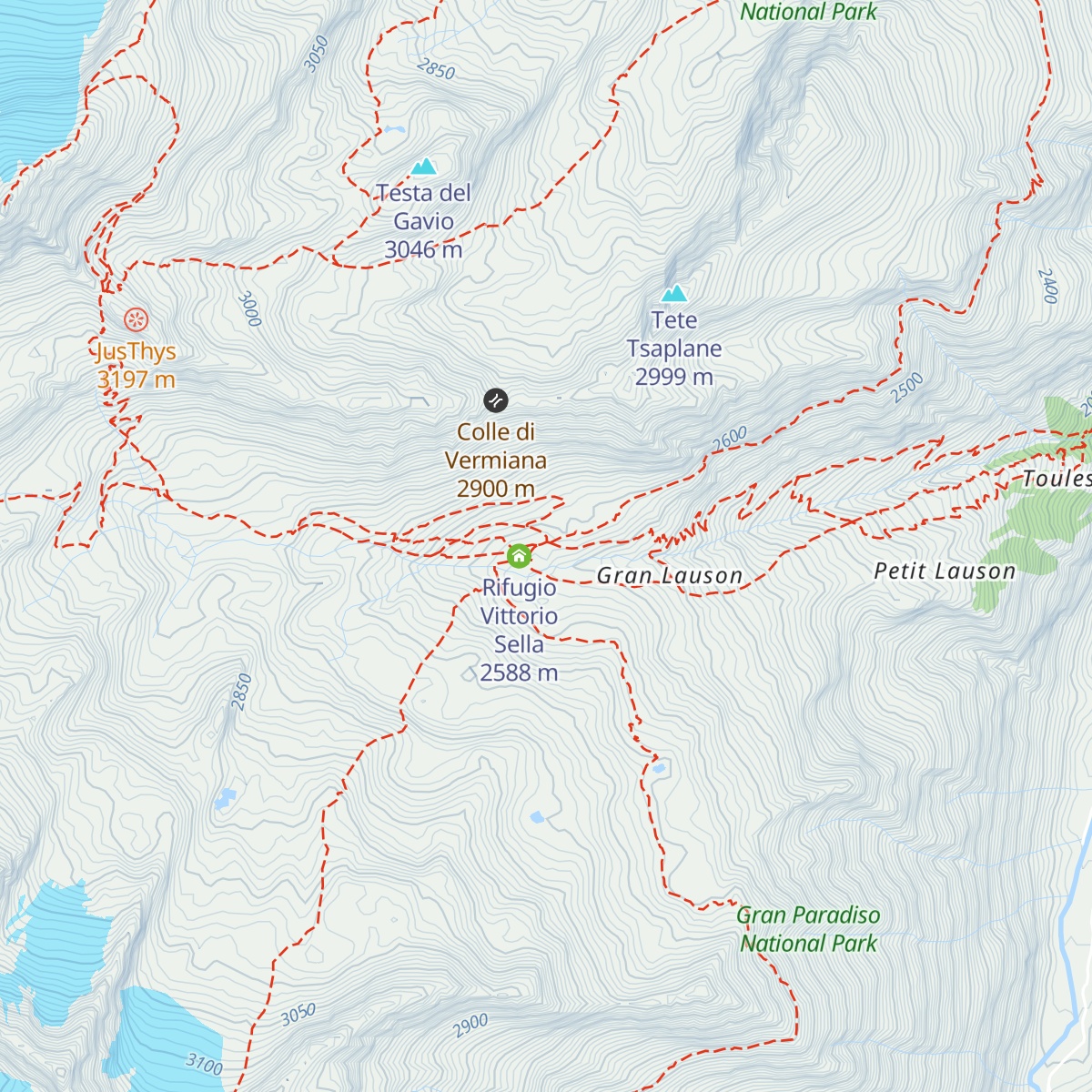 Casotto P.N.G.P. Del Lauson map