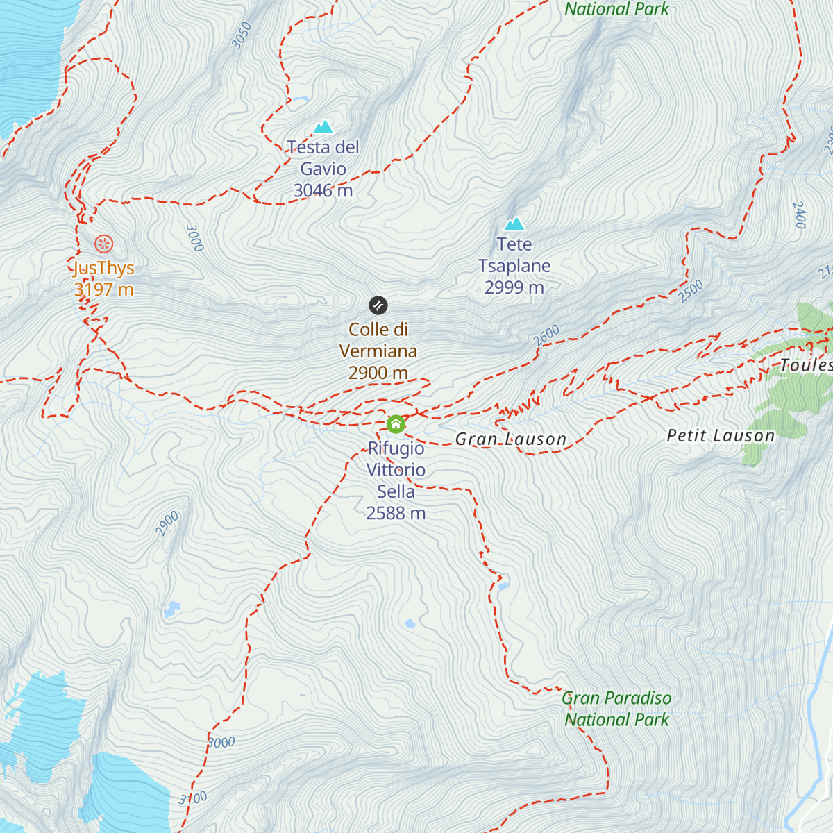 Casotto P.N.G.P. Del Lauson map