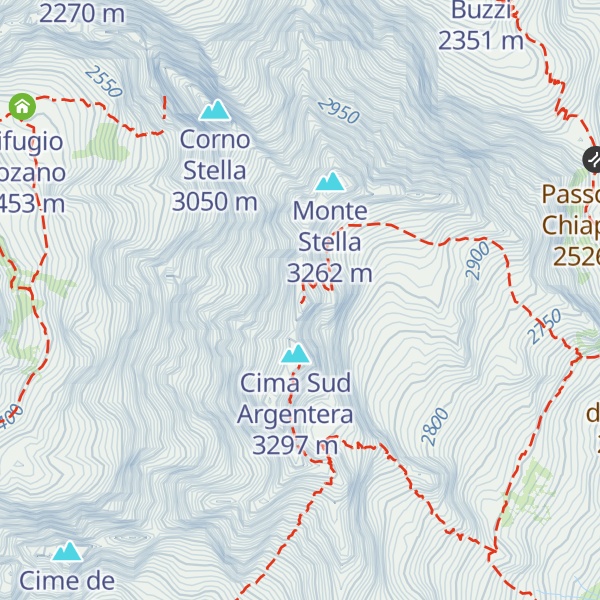 Map of Cima Nord Argentera