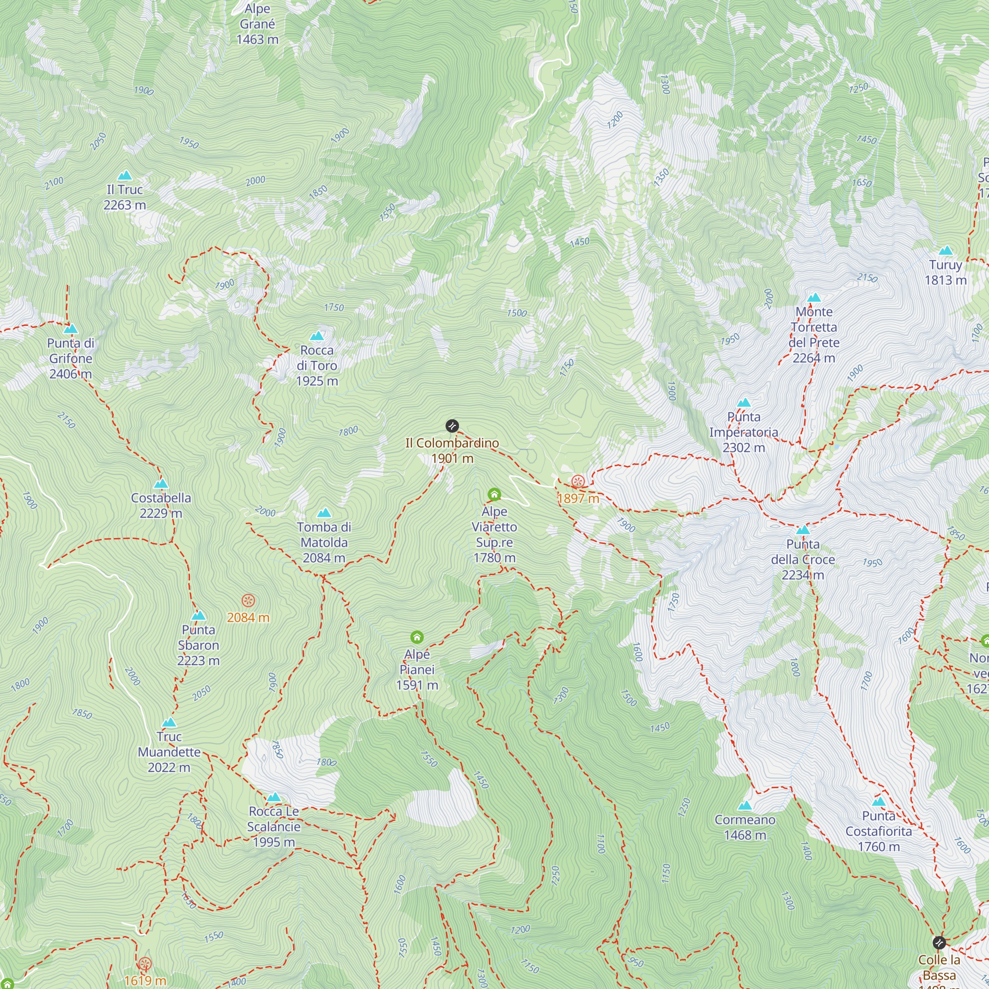 Alpe Viaretto Sup.re map