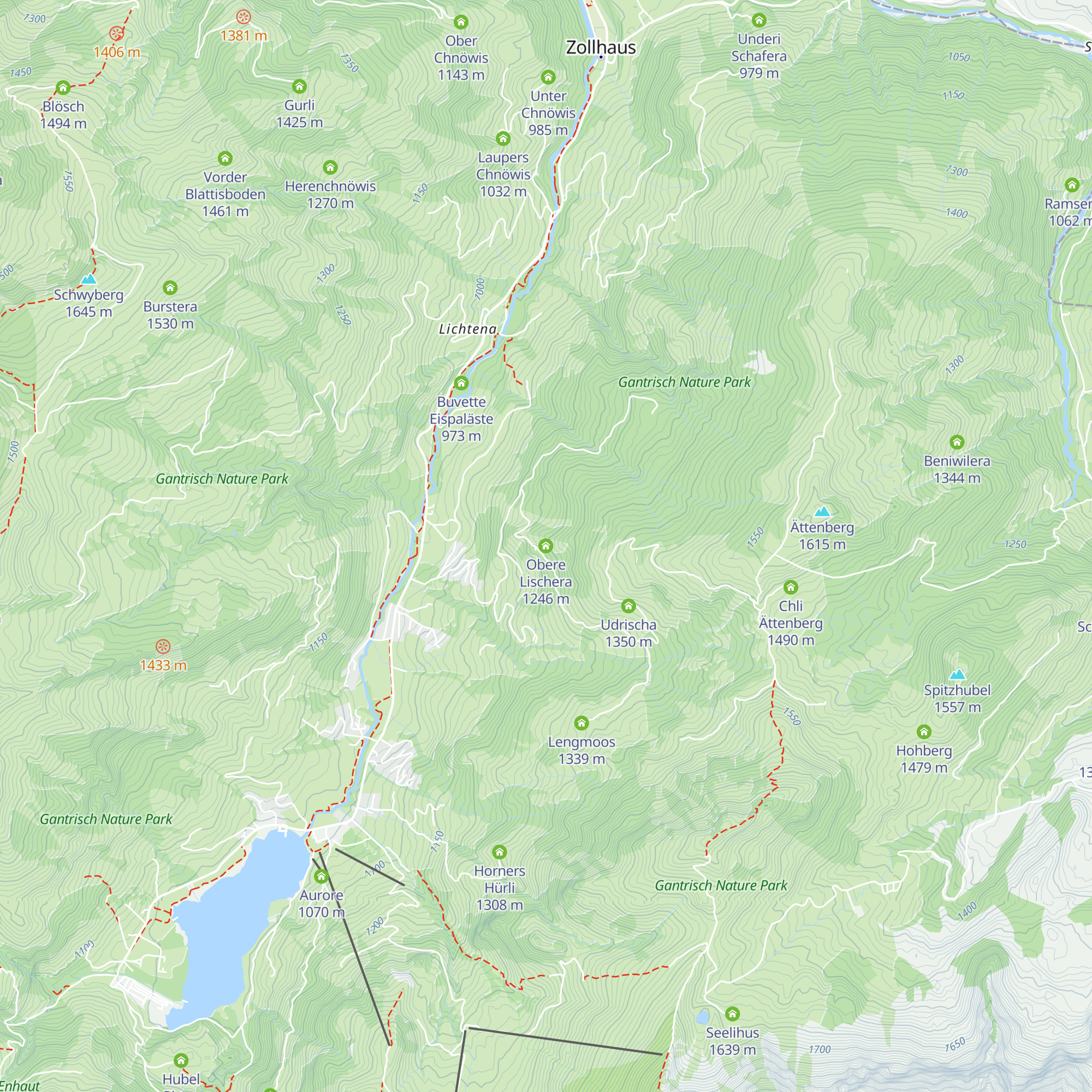 Obere Lischera map