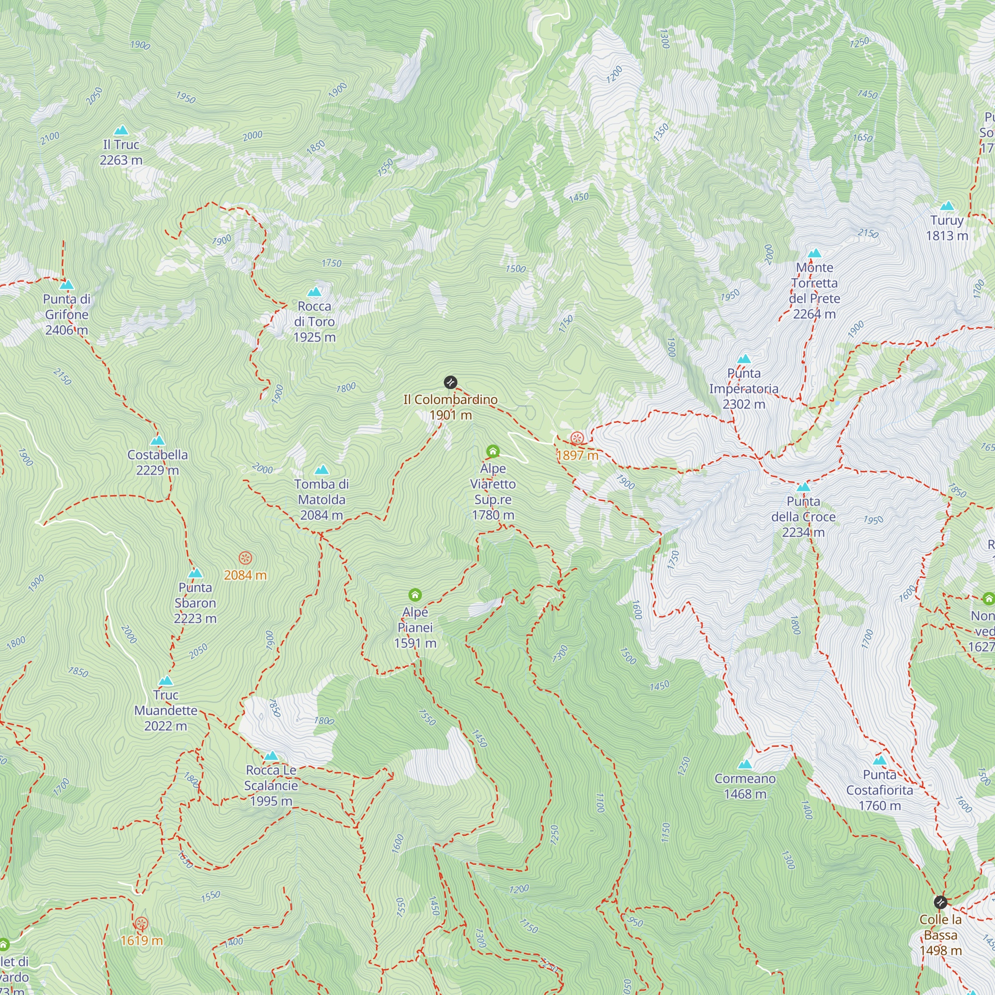 Alpe Viaretto Inf.re map
