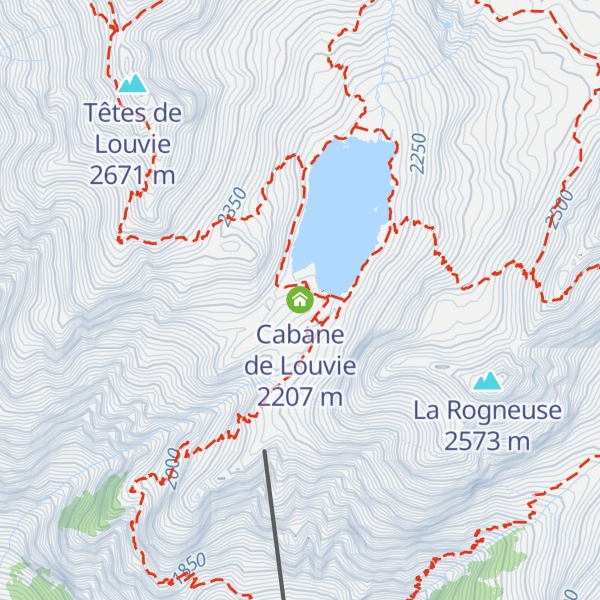 Map of Cabane de Louvie