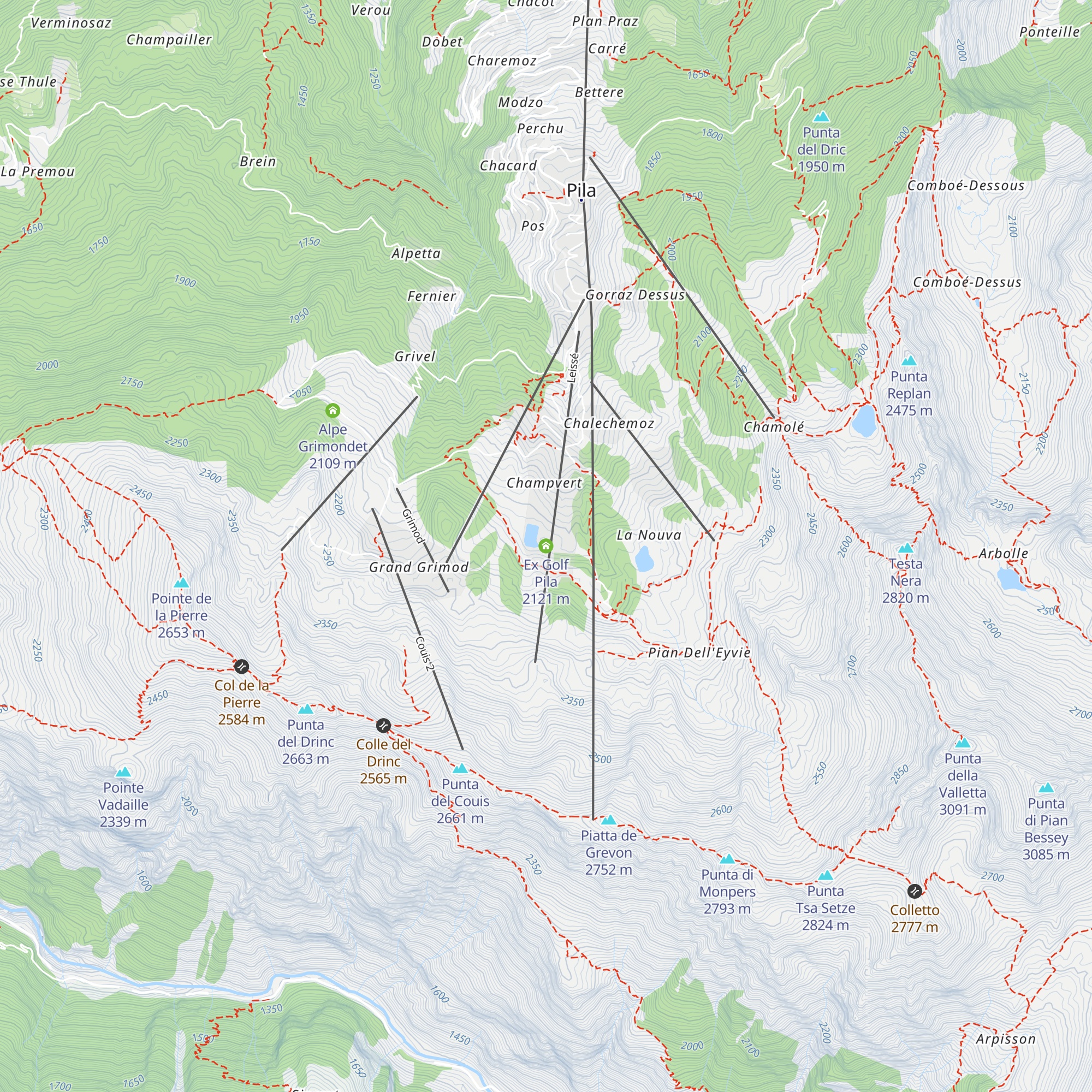 Ex Golf Pila map