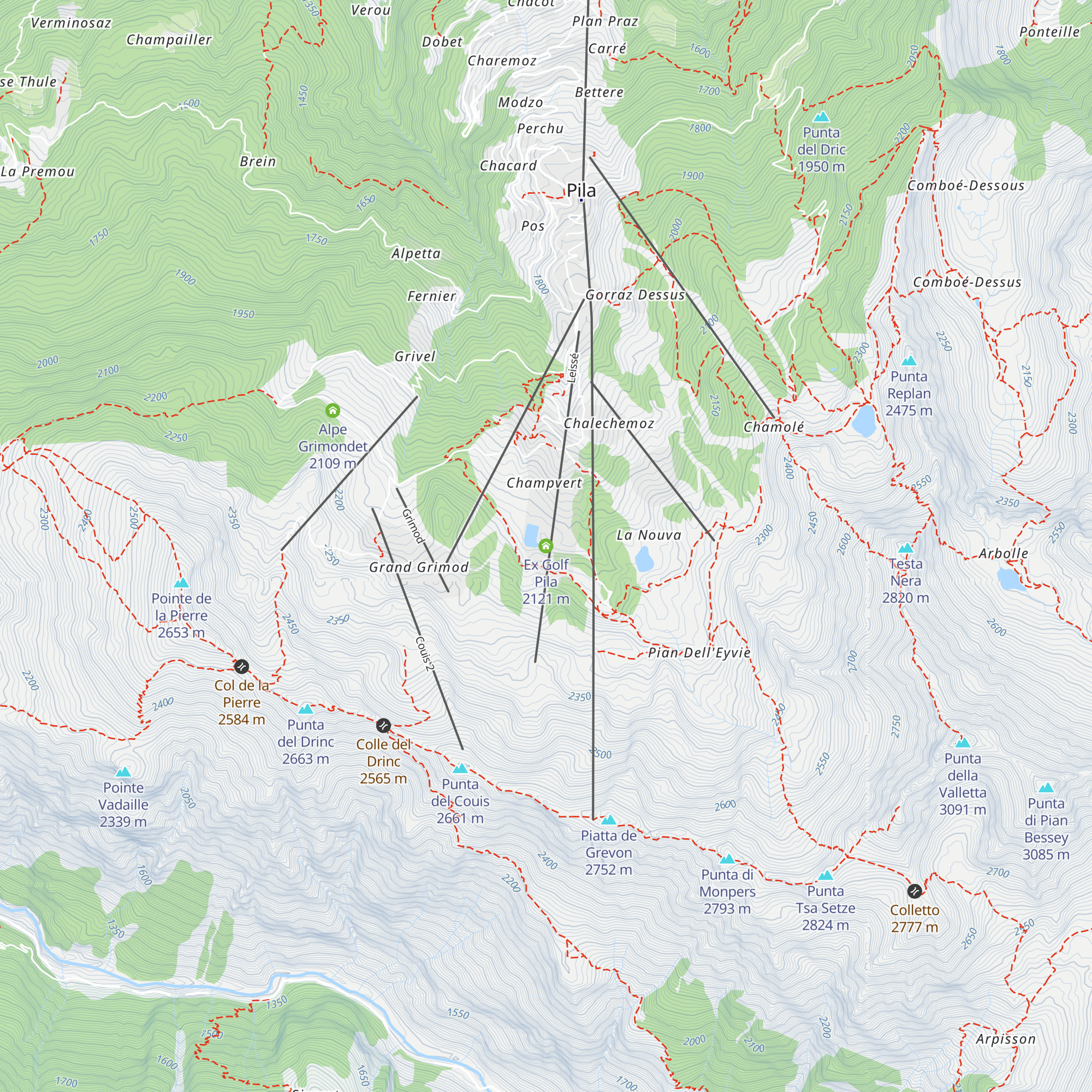 Ex Golf Pila map