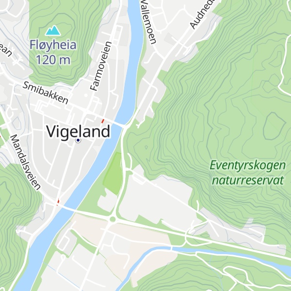 Map of Vallehaugen