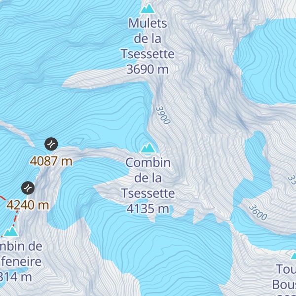 Map of Combin de la Tsessette