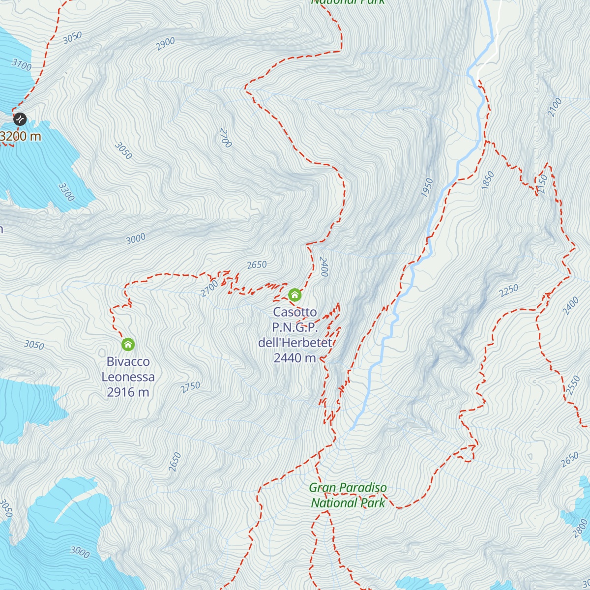 Casotto P.N.G.P. dell'Herbetet map