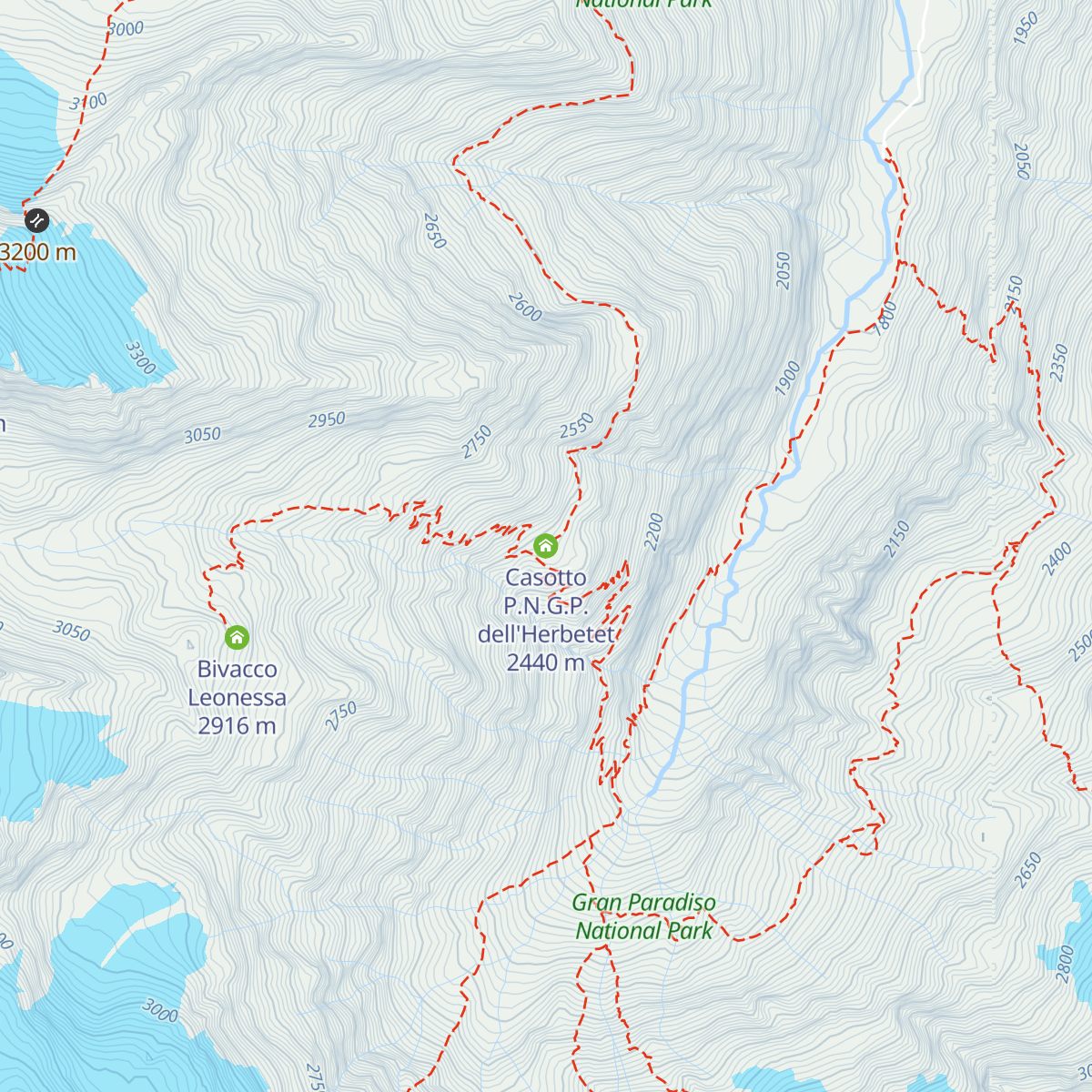 Casotto P.N.G.P. dell'Herbetet map