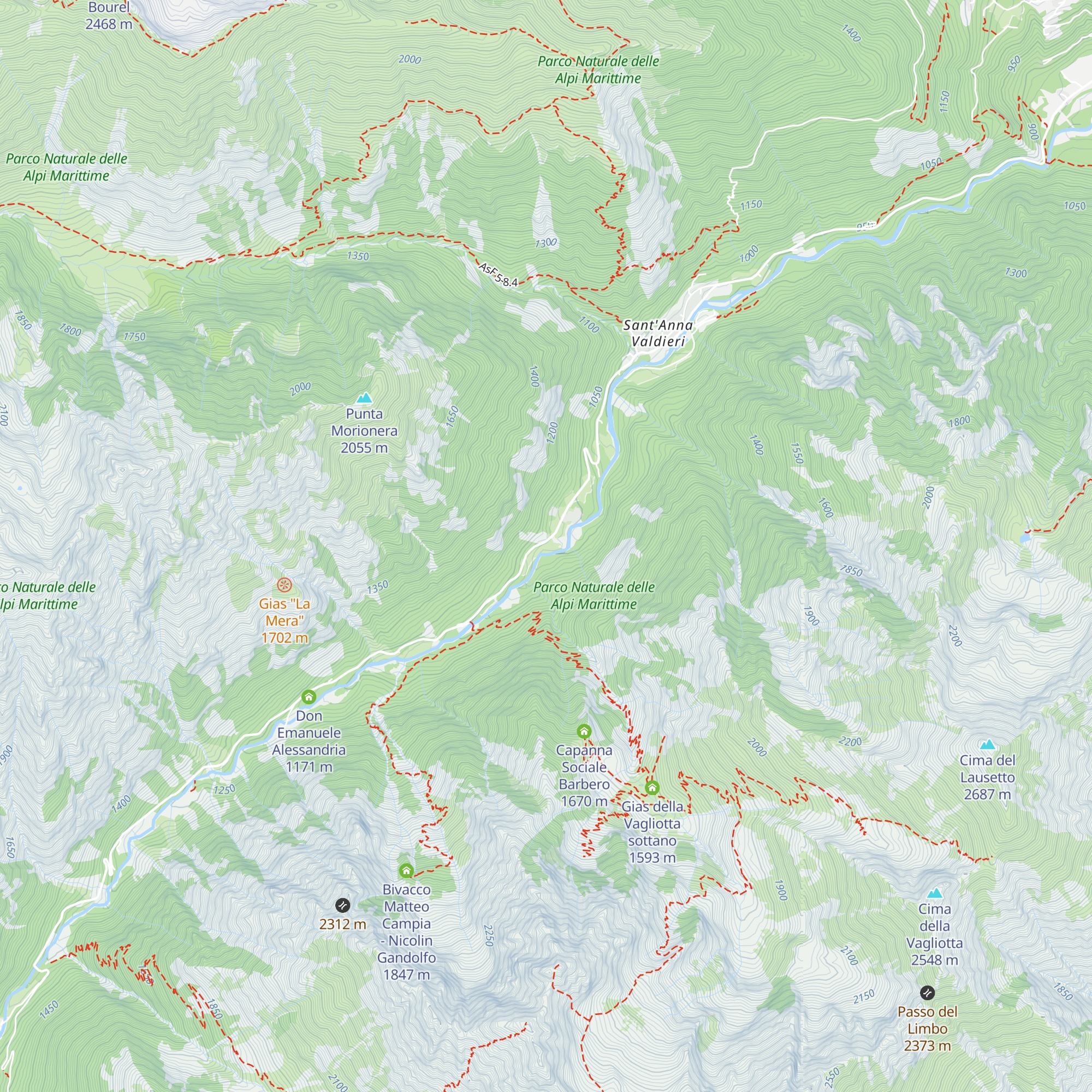 Ciriegia Mercantour map