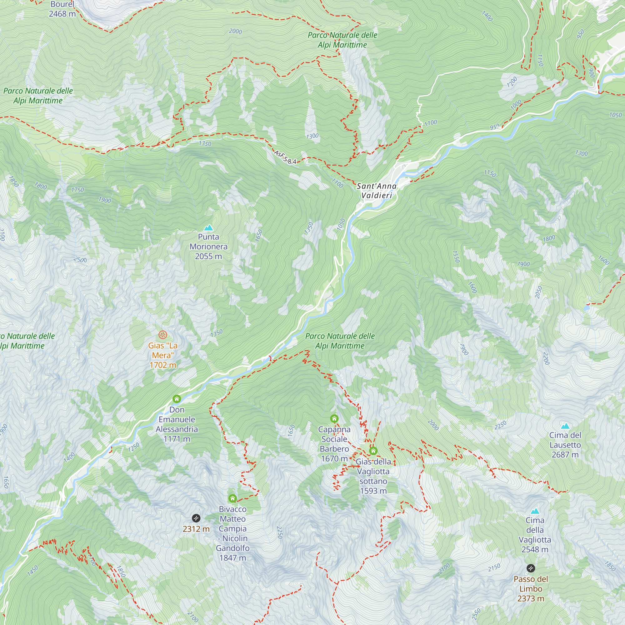 Ciriegia Mercantour map