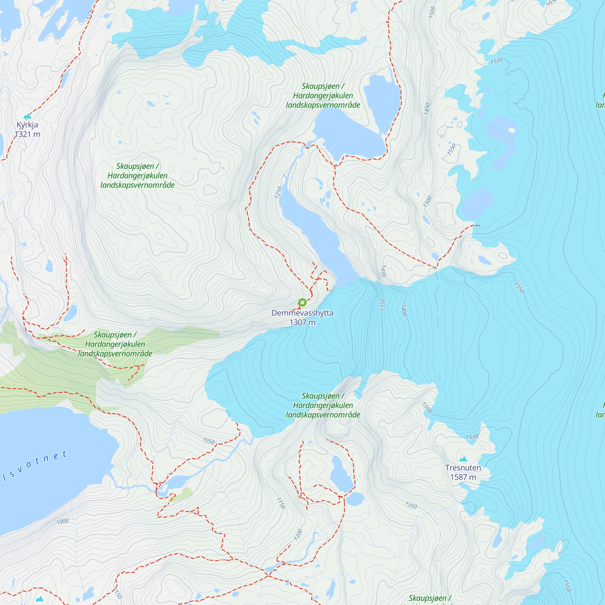 Demmevasshytta map