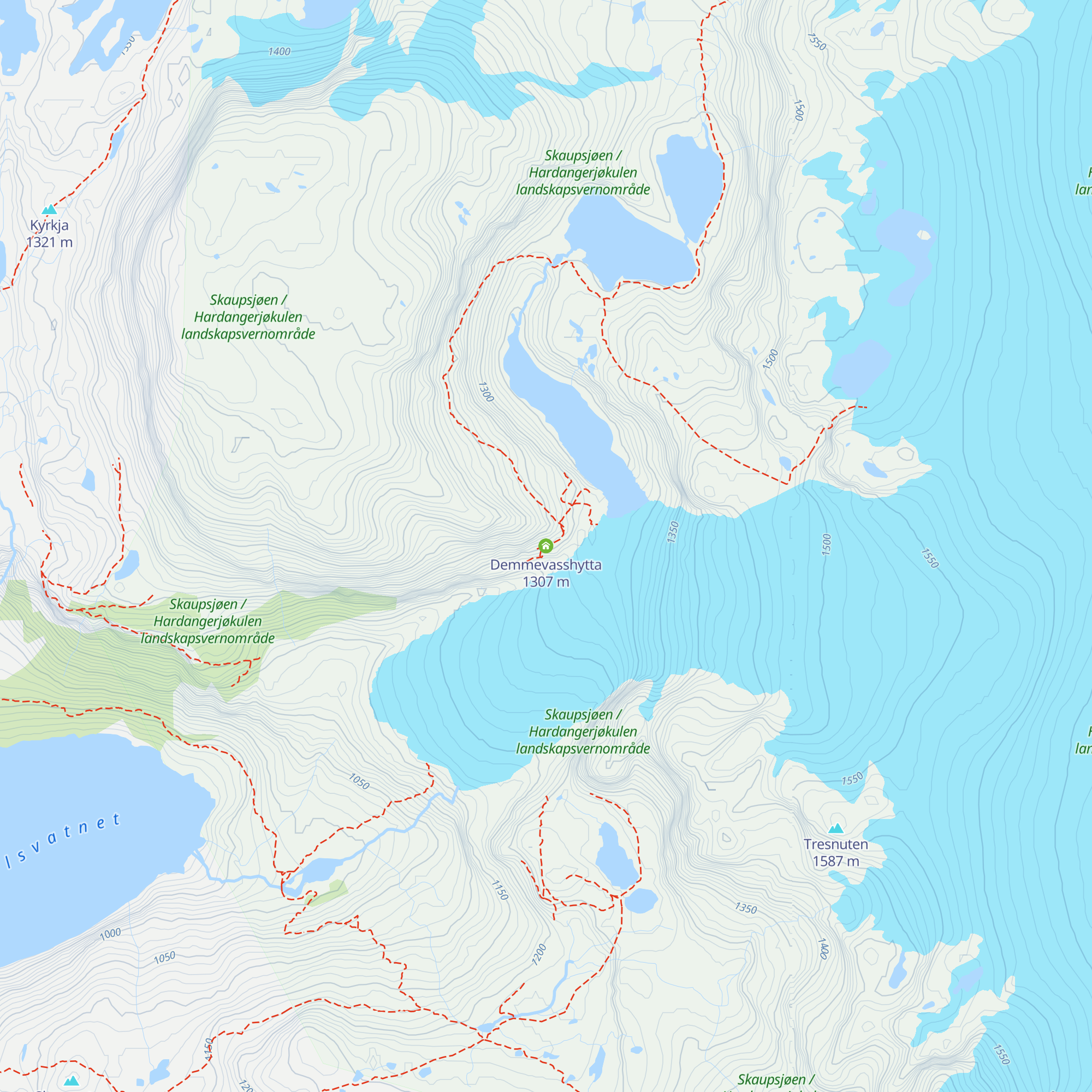 Demmevasshytta map