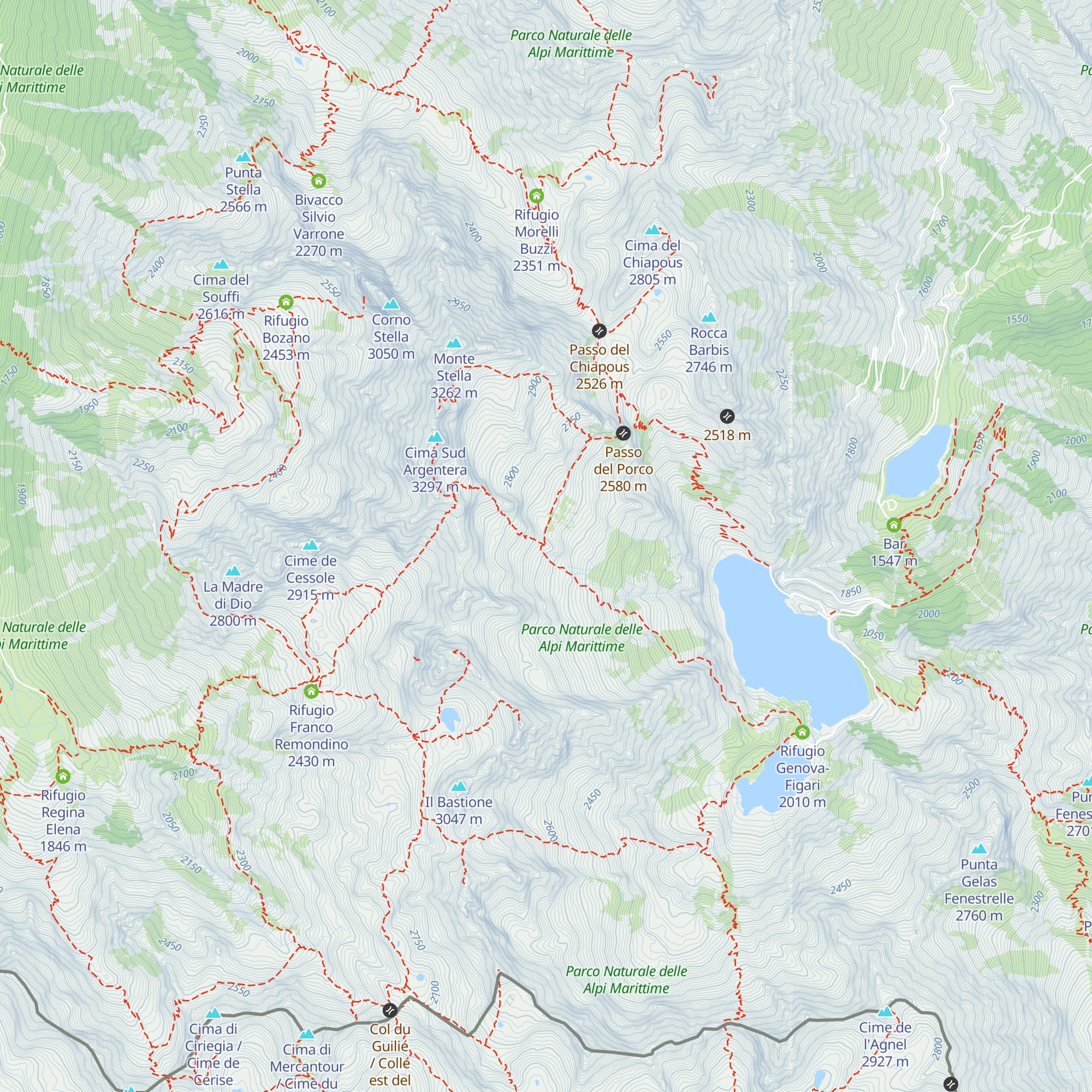 Bivacco Franco Lorenzo Giorgio al Baus map