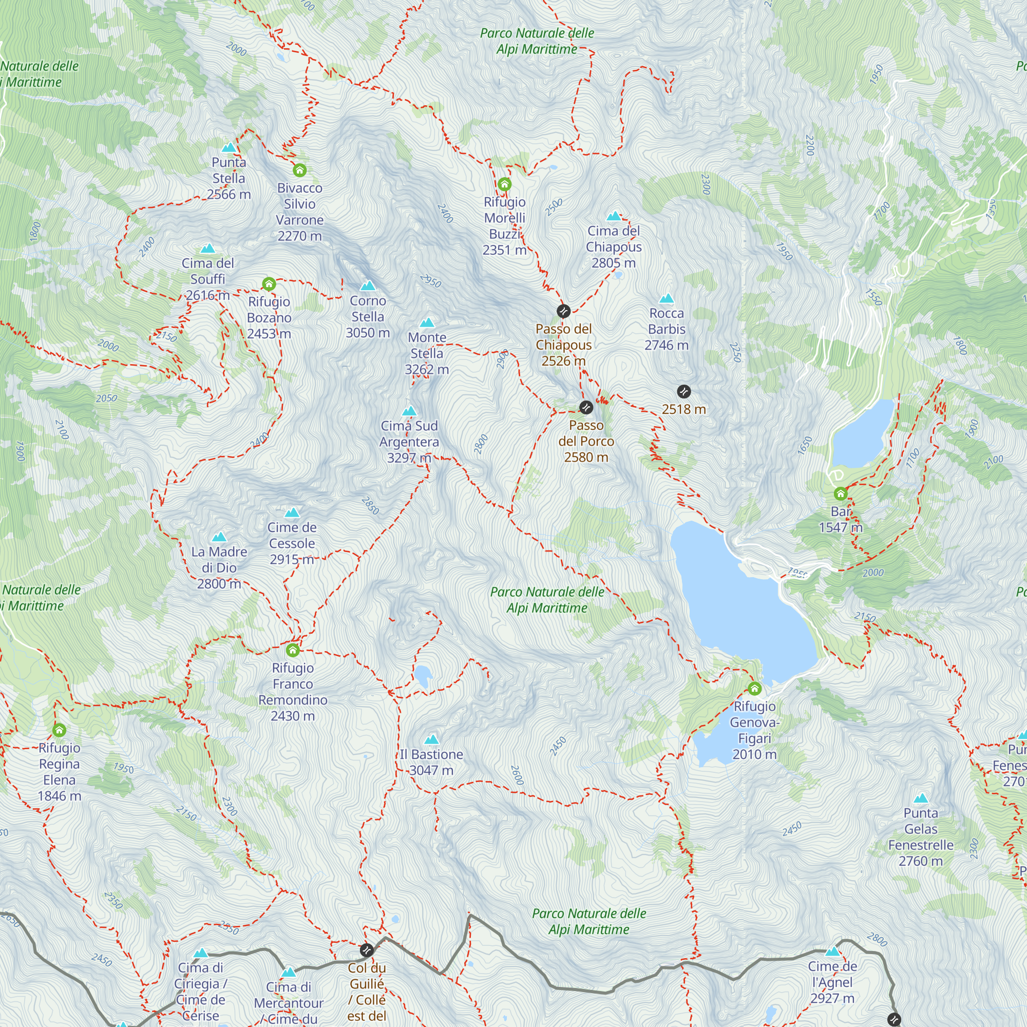 Bivacco Franco Lorenzo Giorgio al Baus map