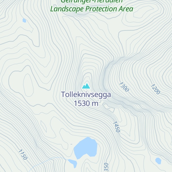 Map of Tolleknivsegga