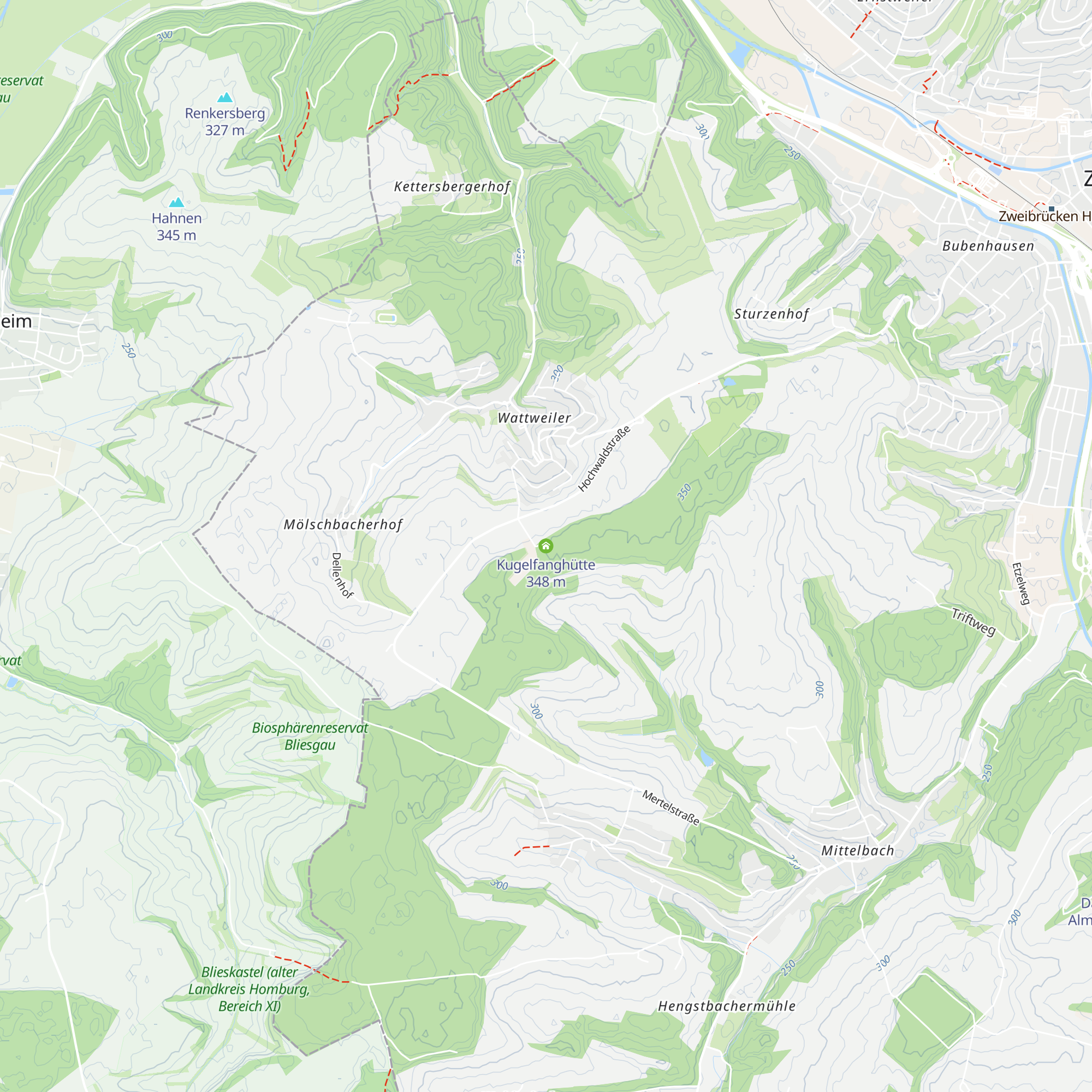 Kugelfanghütte map