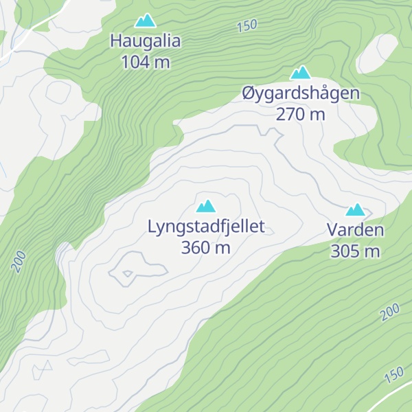 Map of Lyngstadfjellet