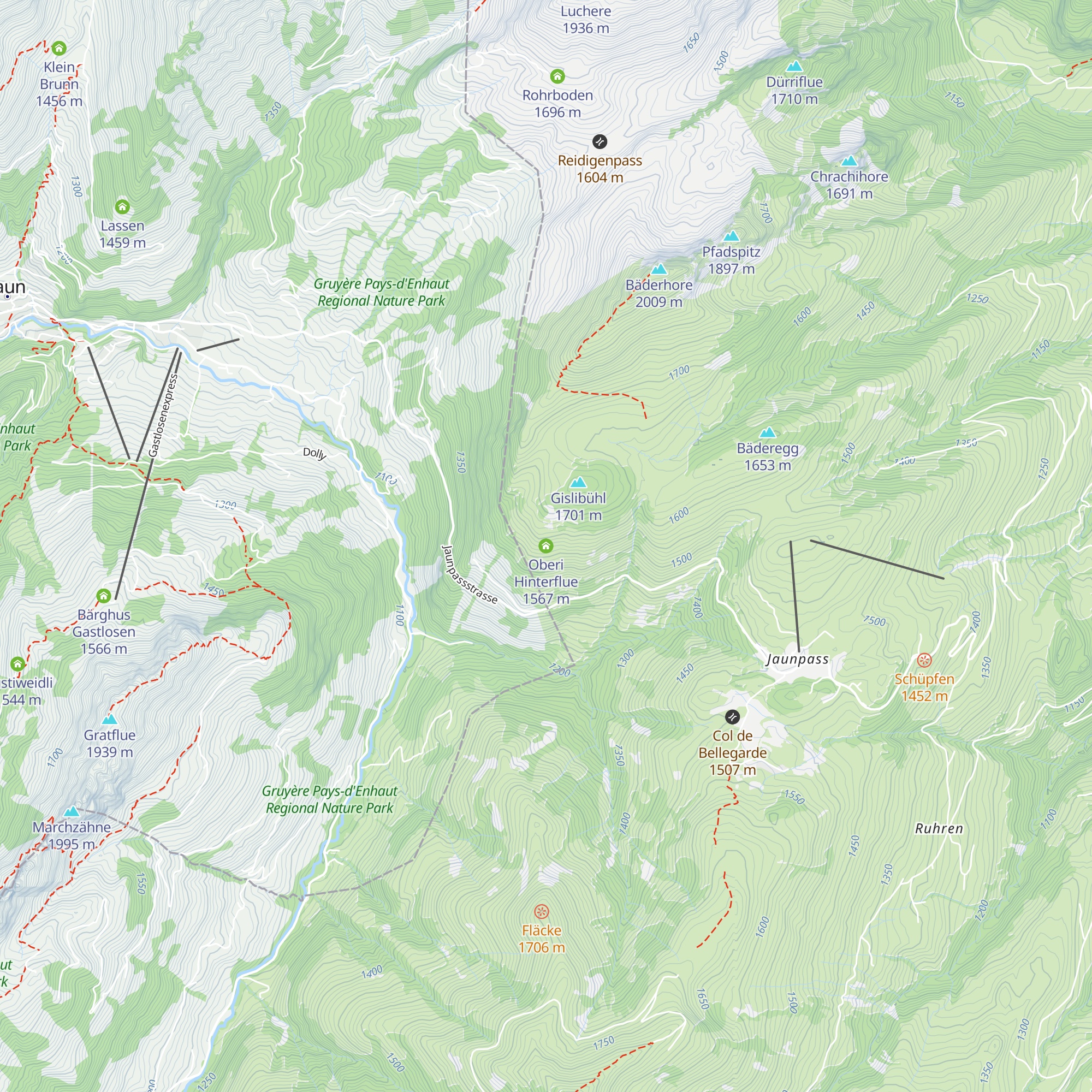 Oberi Hinterflue map