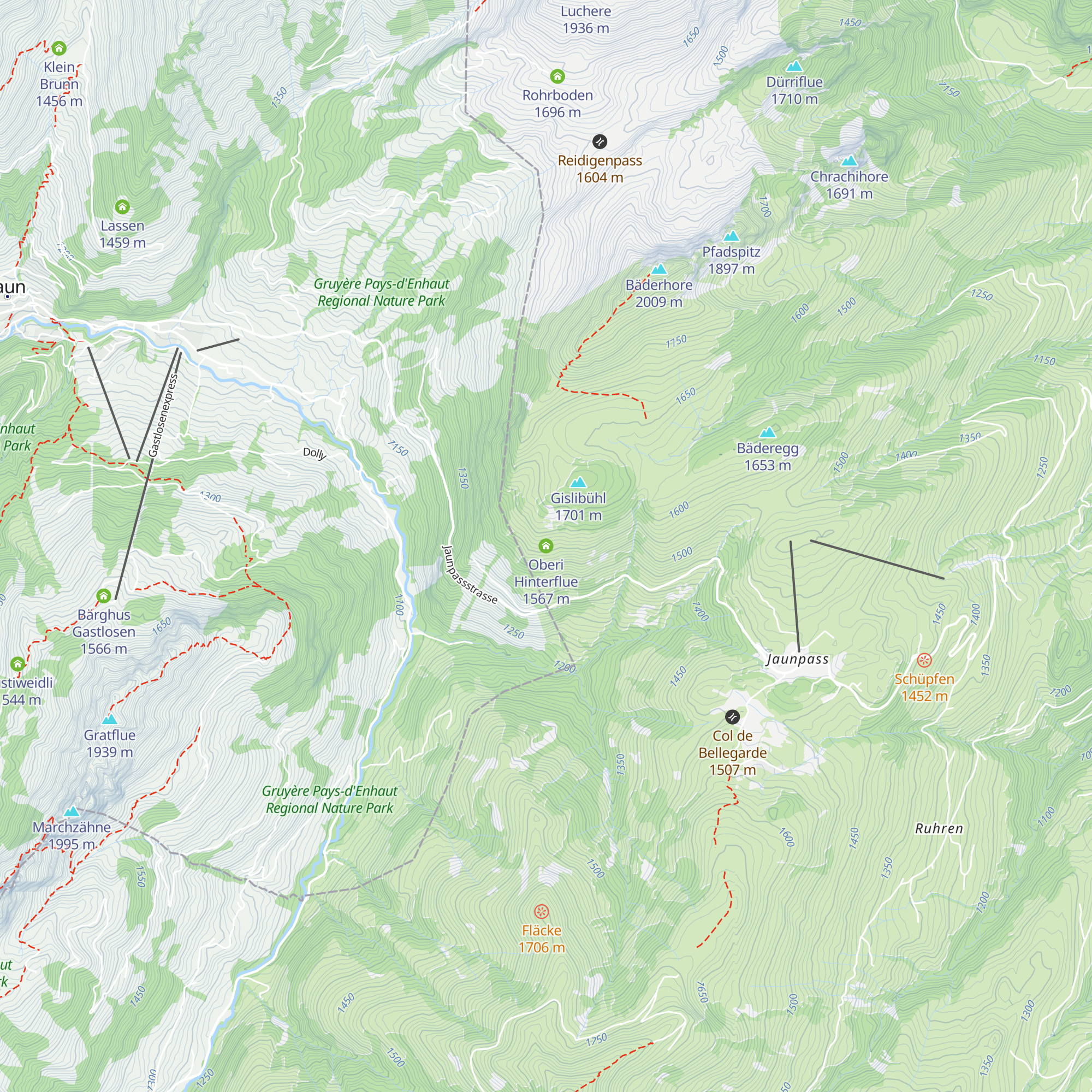Oberi Hinterflue map