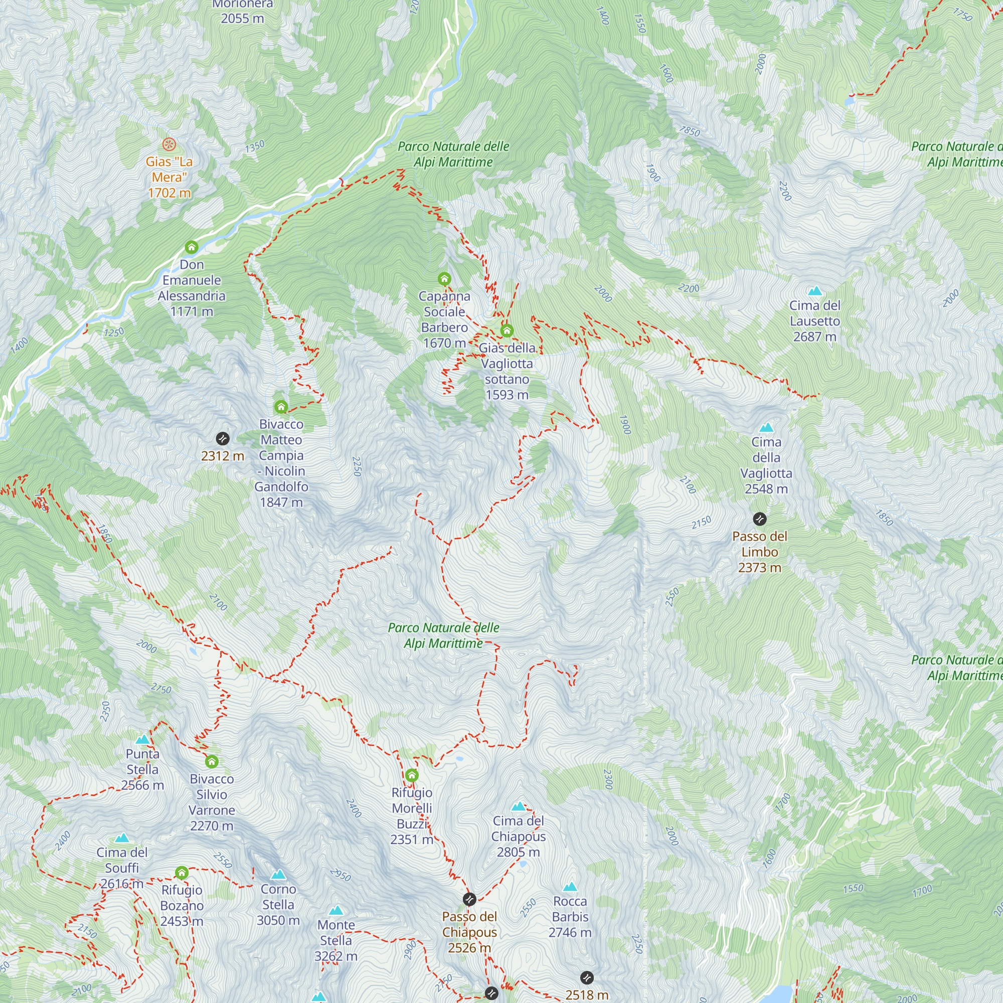Bivacco Costi Falchero map