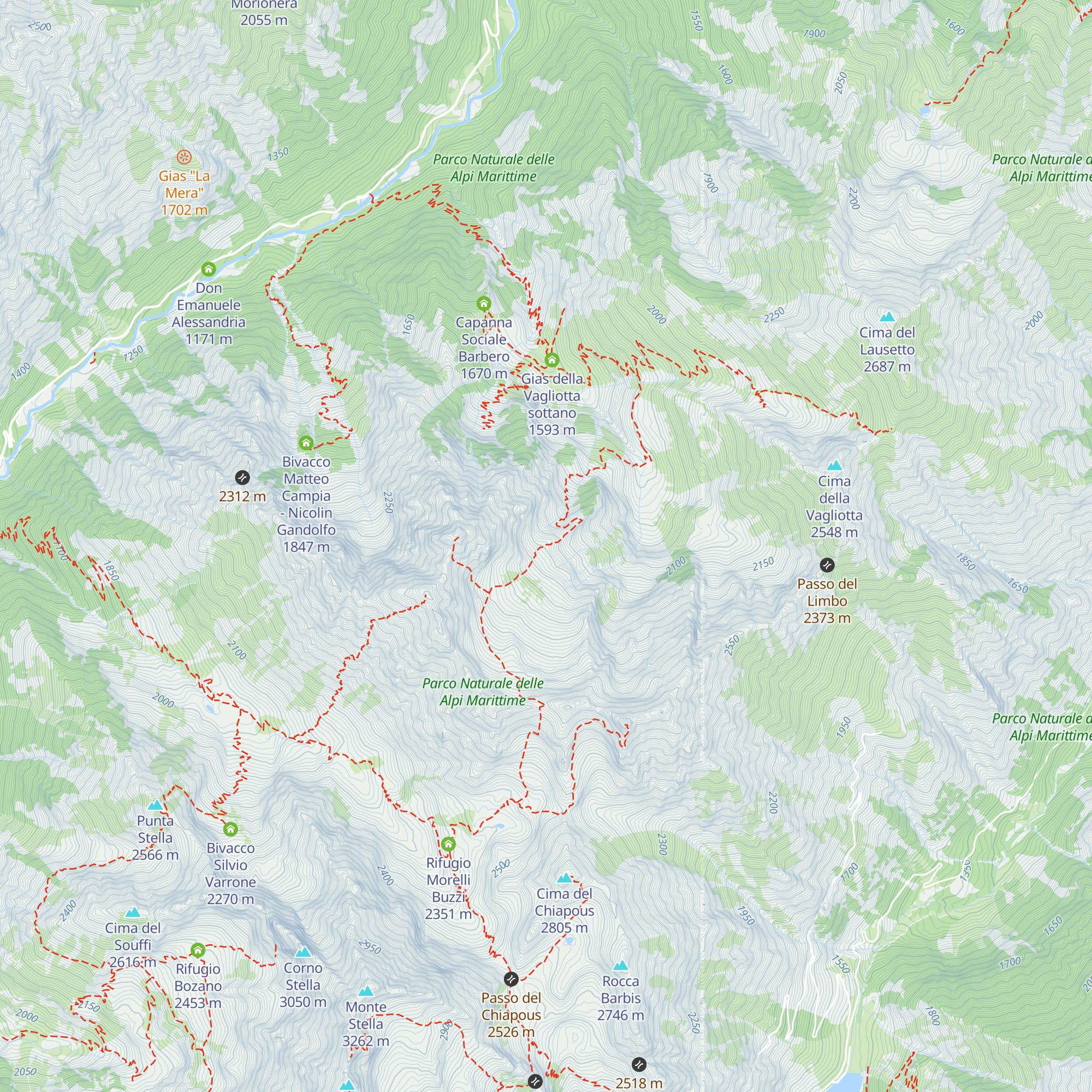 Bivacco Costi Falchero map